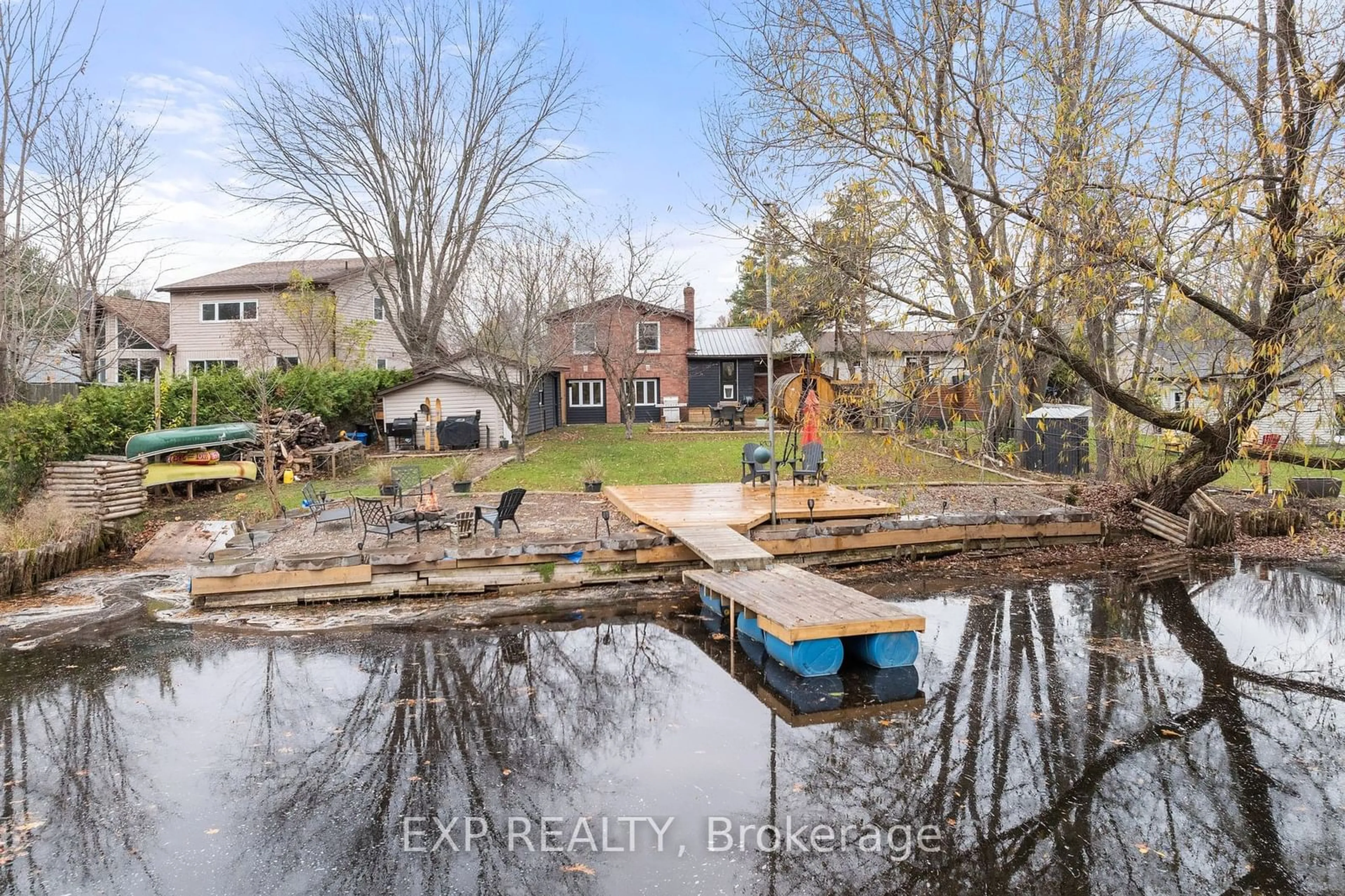 Frontside or backside of a home, the fenced backyard for 2668 Westshore Cres, Severn Ontario L3V 0V8