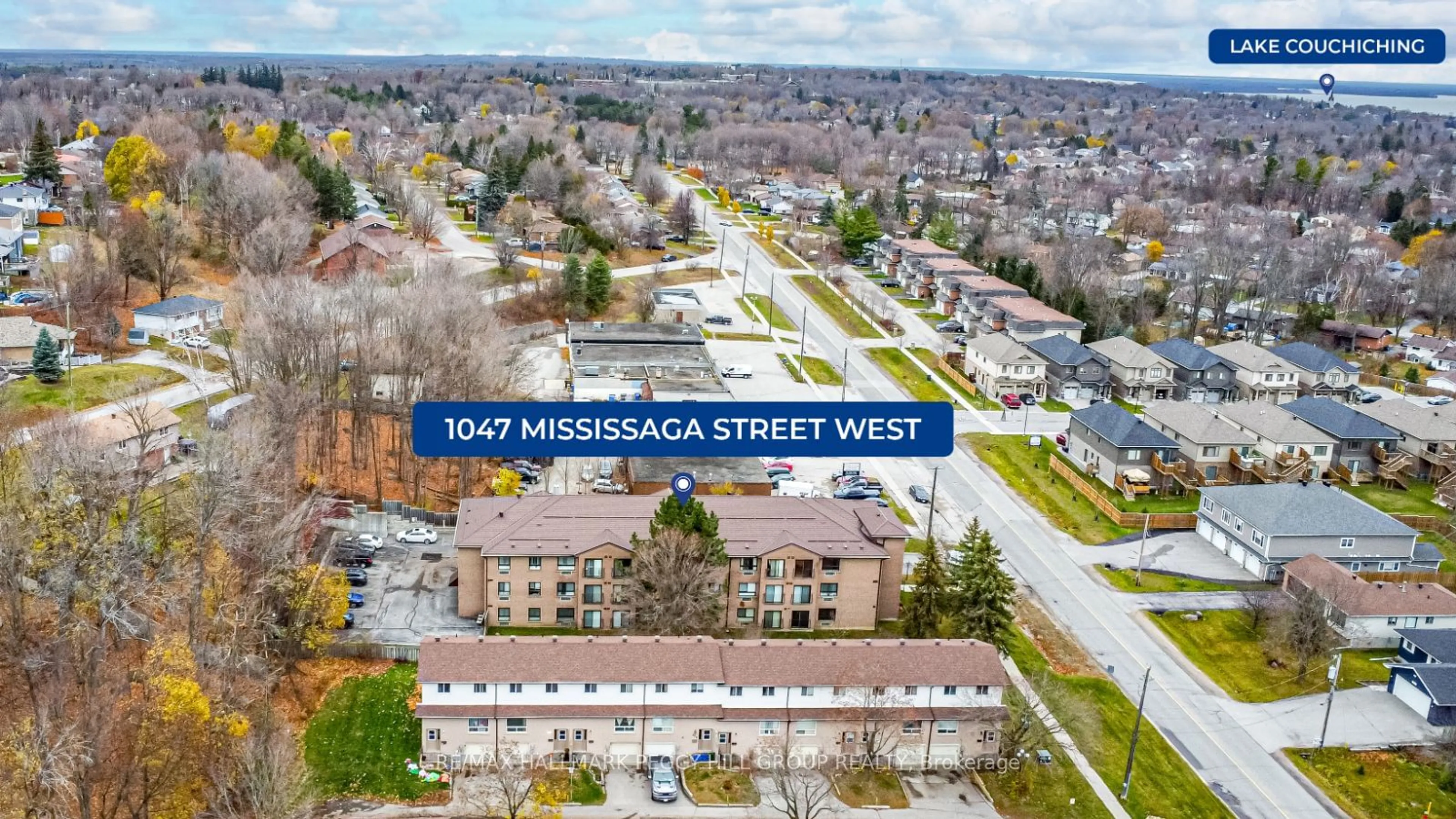 A pic from exterior of the house or condo, the street view for 1047 Mississaga St #301, Orillia Ontario L3V 3C7