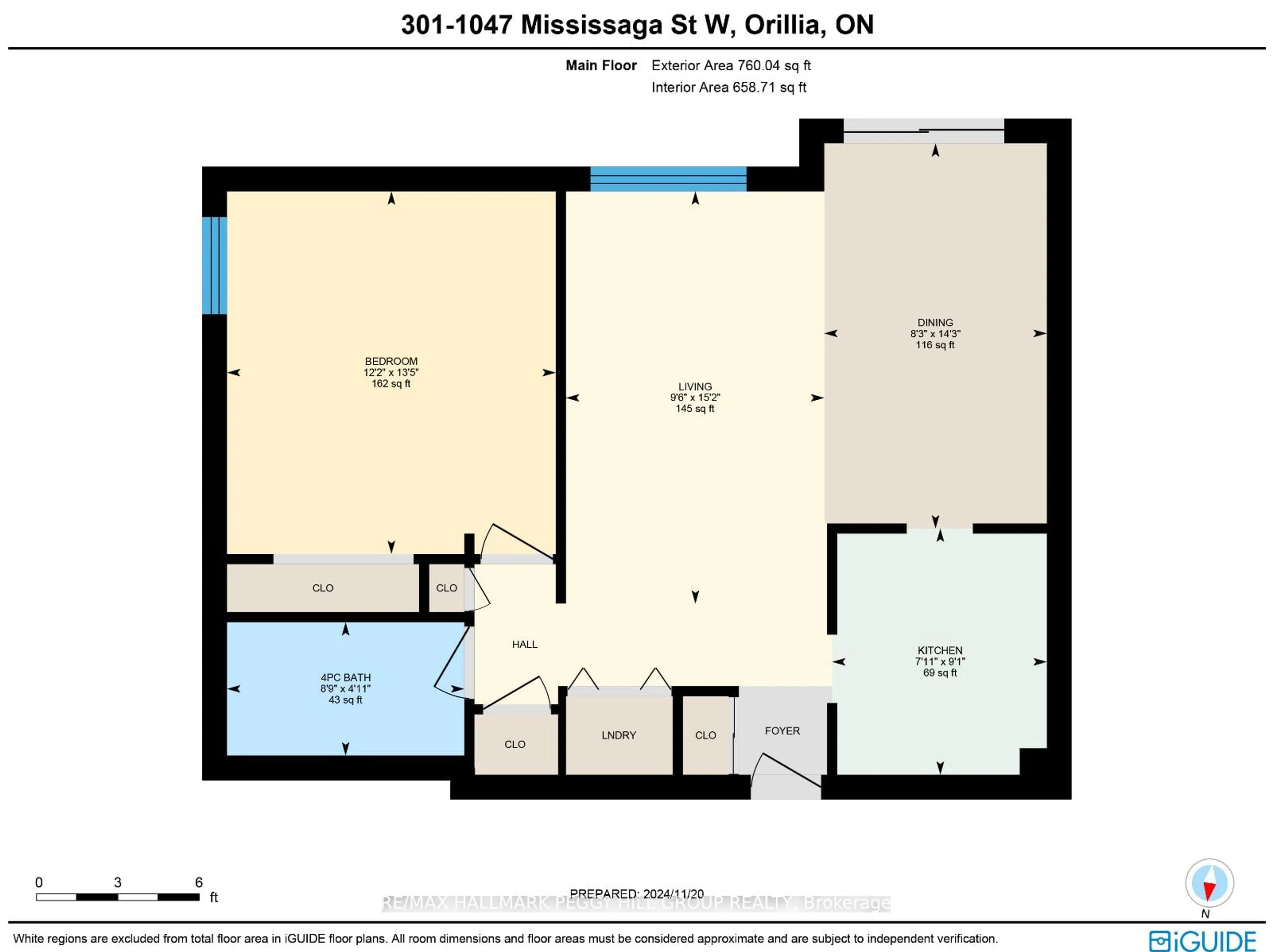 Floor plan for 1047 Mississaga St #301, Orillia Ontario L3V 3C7