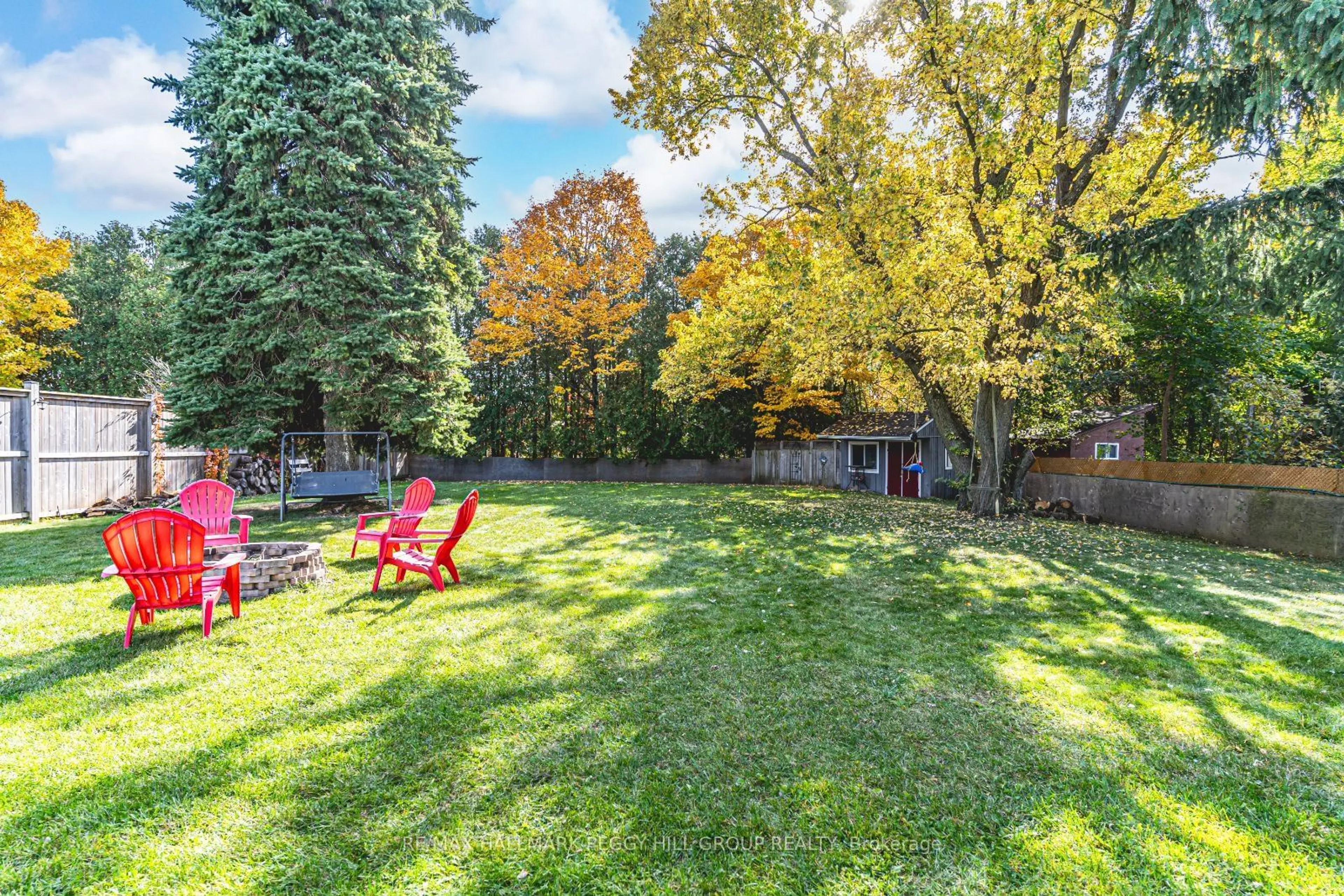 Patio, the fenced backyard for 605 Big Bay Point Rd, Barrie Ontario L4N 3Z9