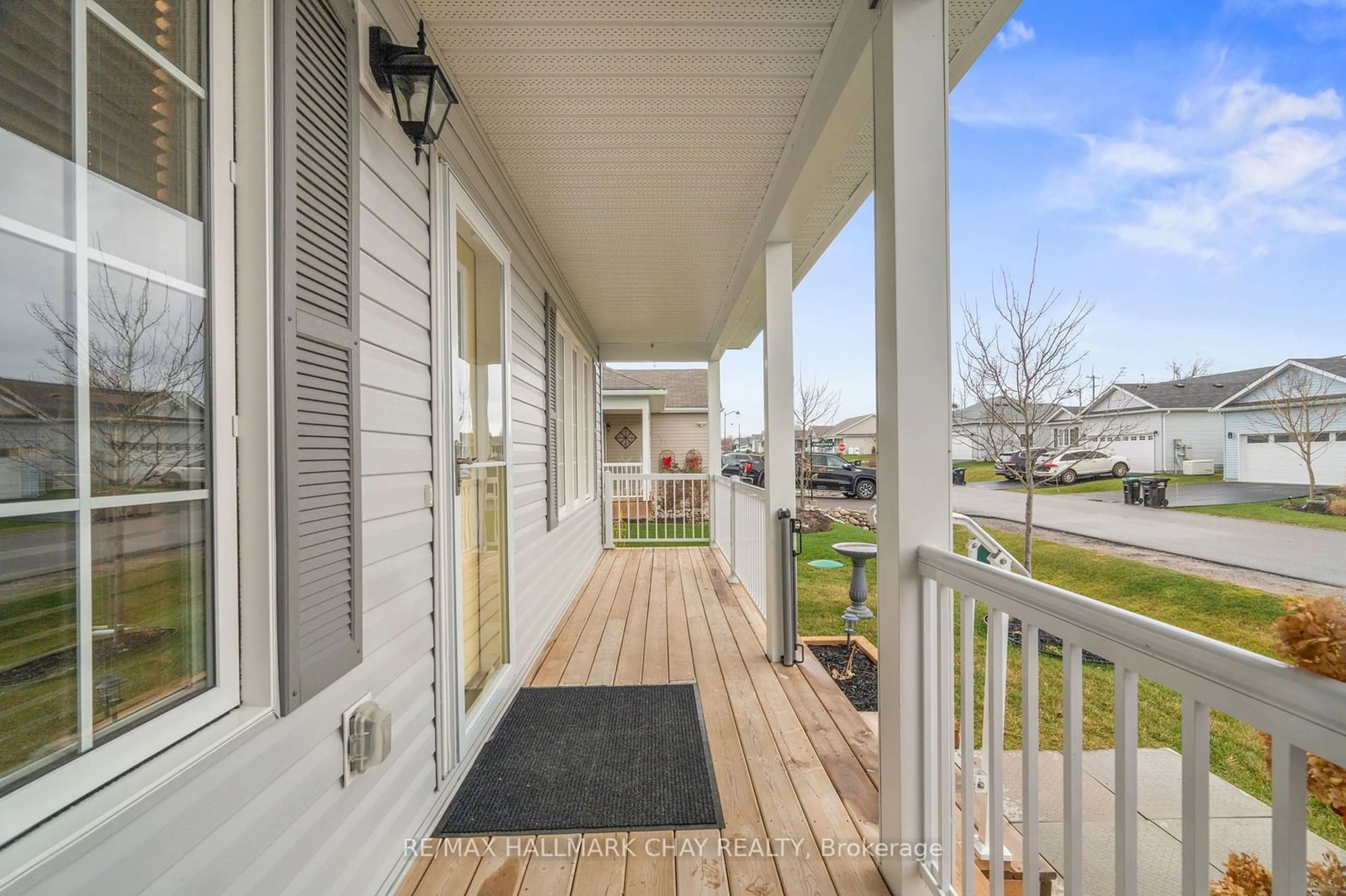 A pic from exterior of the house or condo, the fenced backyard for 8 Sinclair Cres, Ramara Ontario L3V 8J9