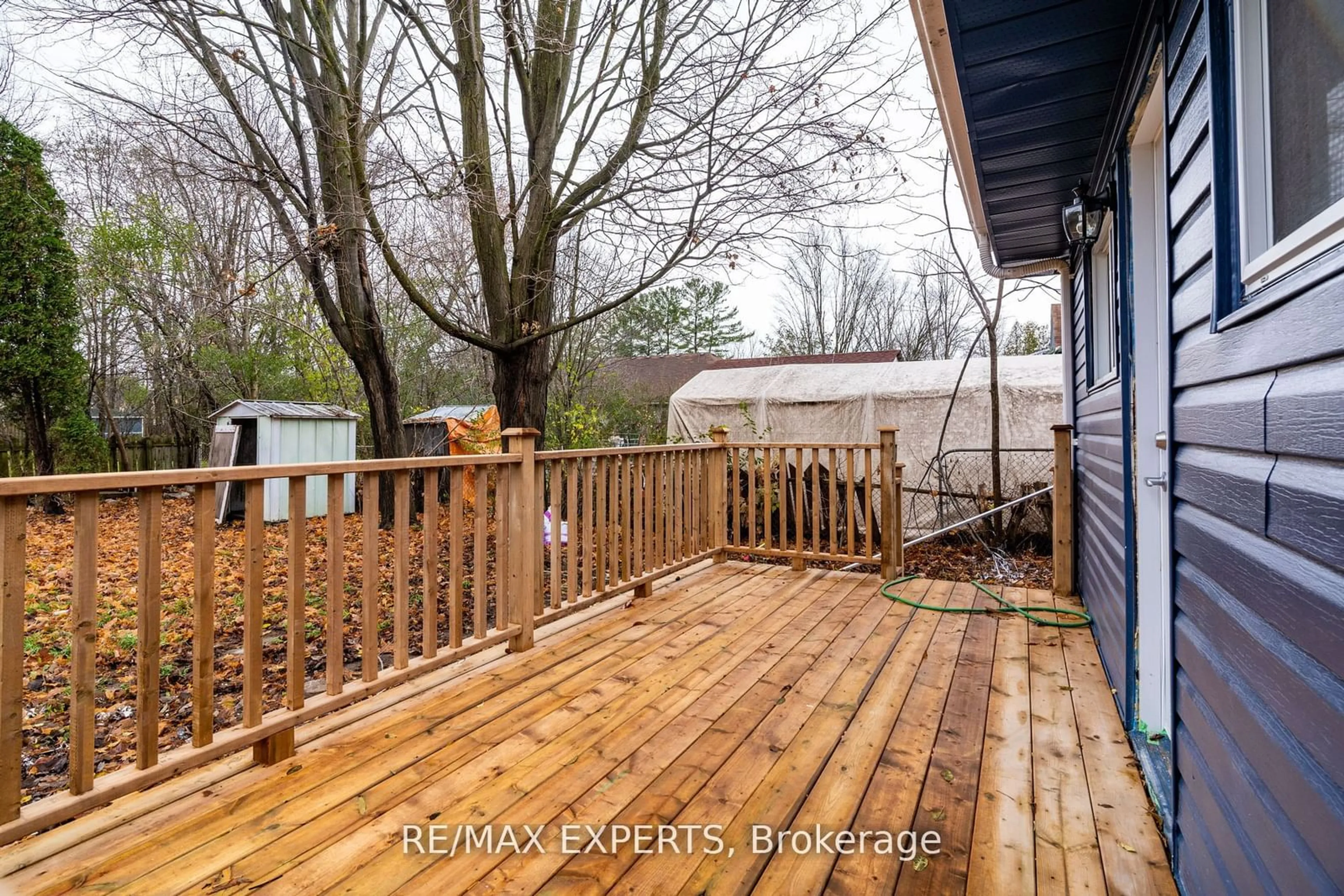 Patio, the fenced backyard for 409 Gill St, Orillia Ontario L3V 4K5