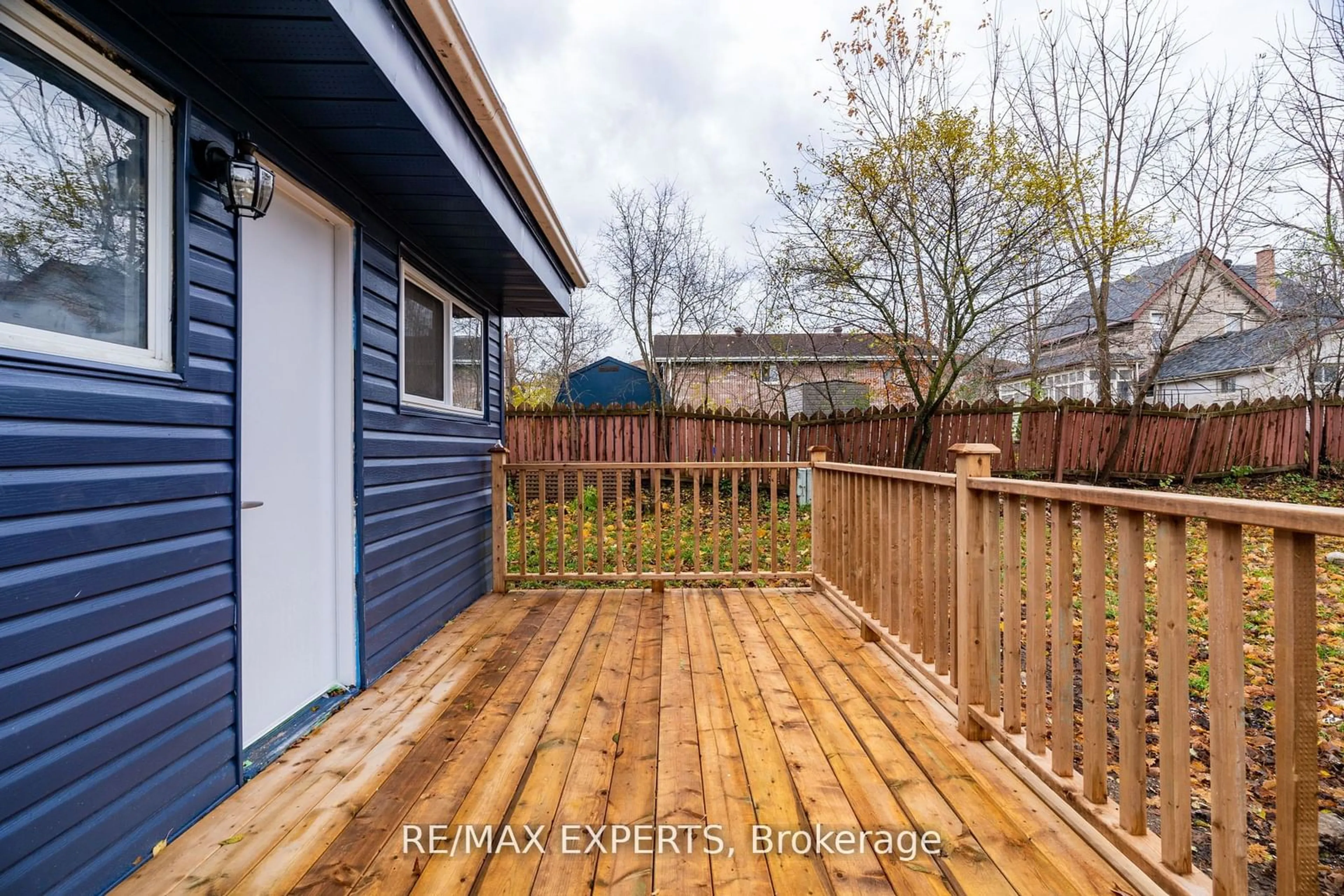 Patio, the fenced backyard for 409 Gill St, Orillia Ontario L3V 4K5