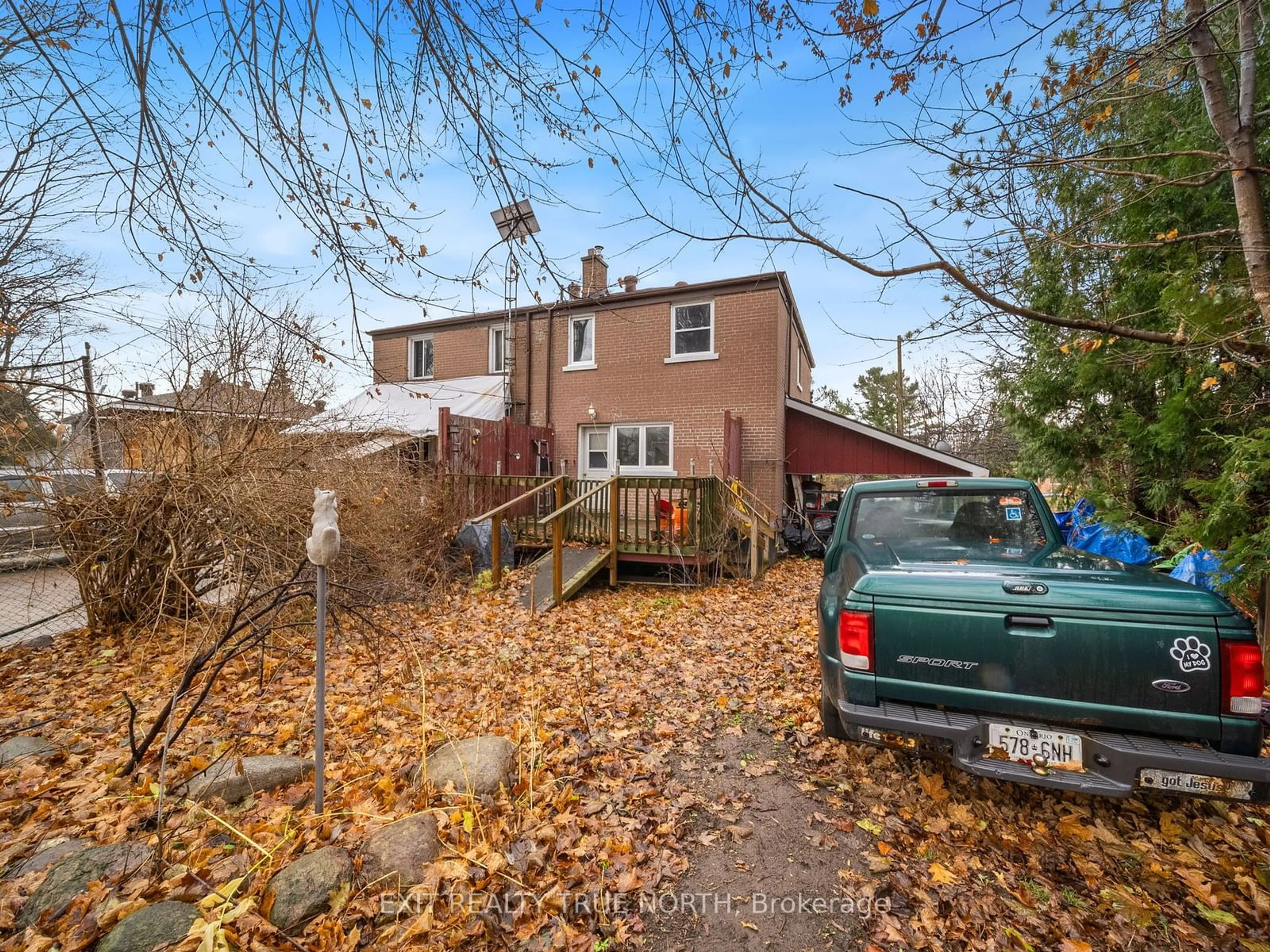 Frontside or backside of a home, the fenced backyard for 30 Sandra Dr, Orillia Ontario L3V 3G7