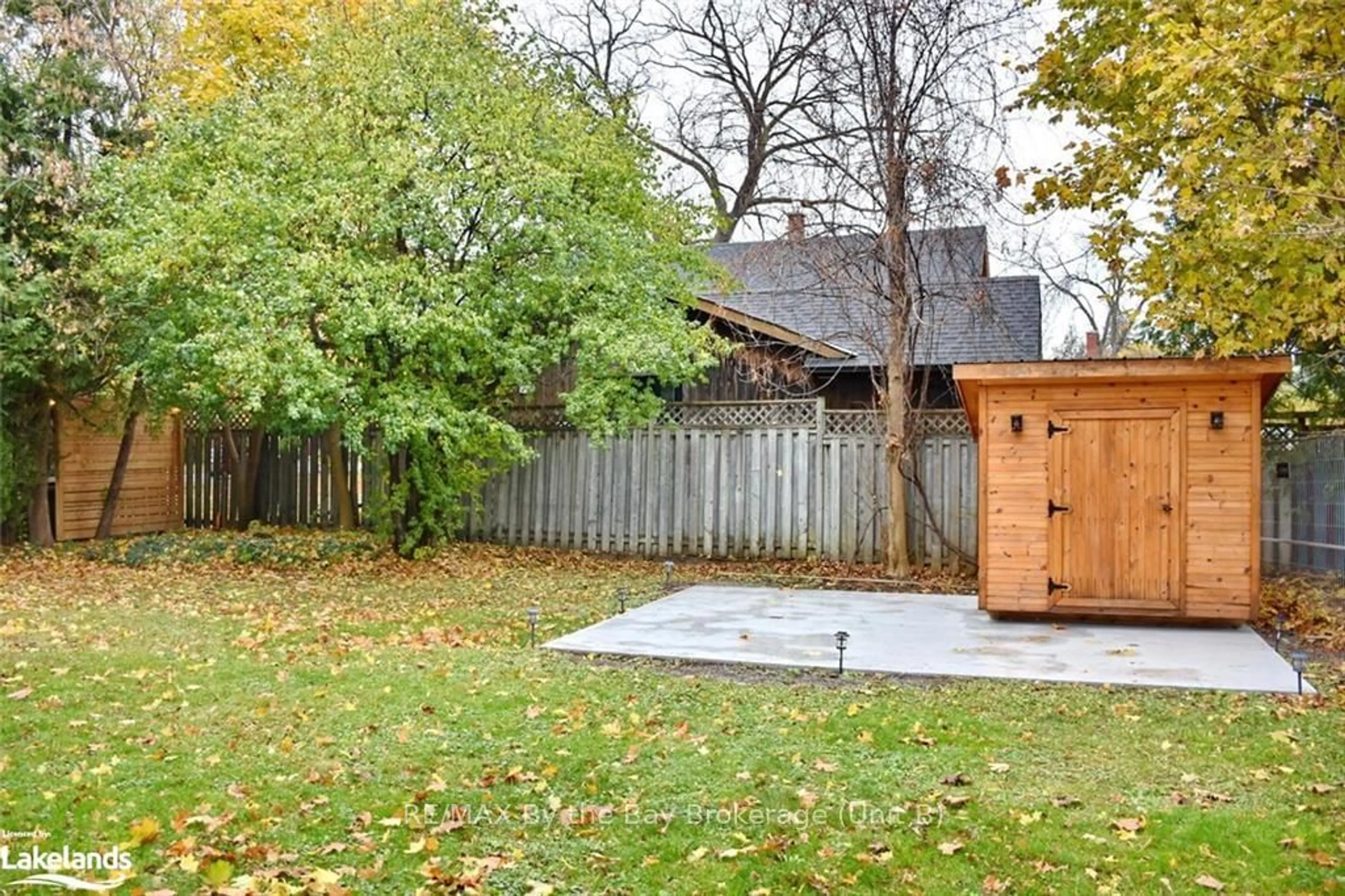 Patio, the fenced backyard for 85 HURON St, Collingwood Ontario L9Y 1C7