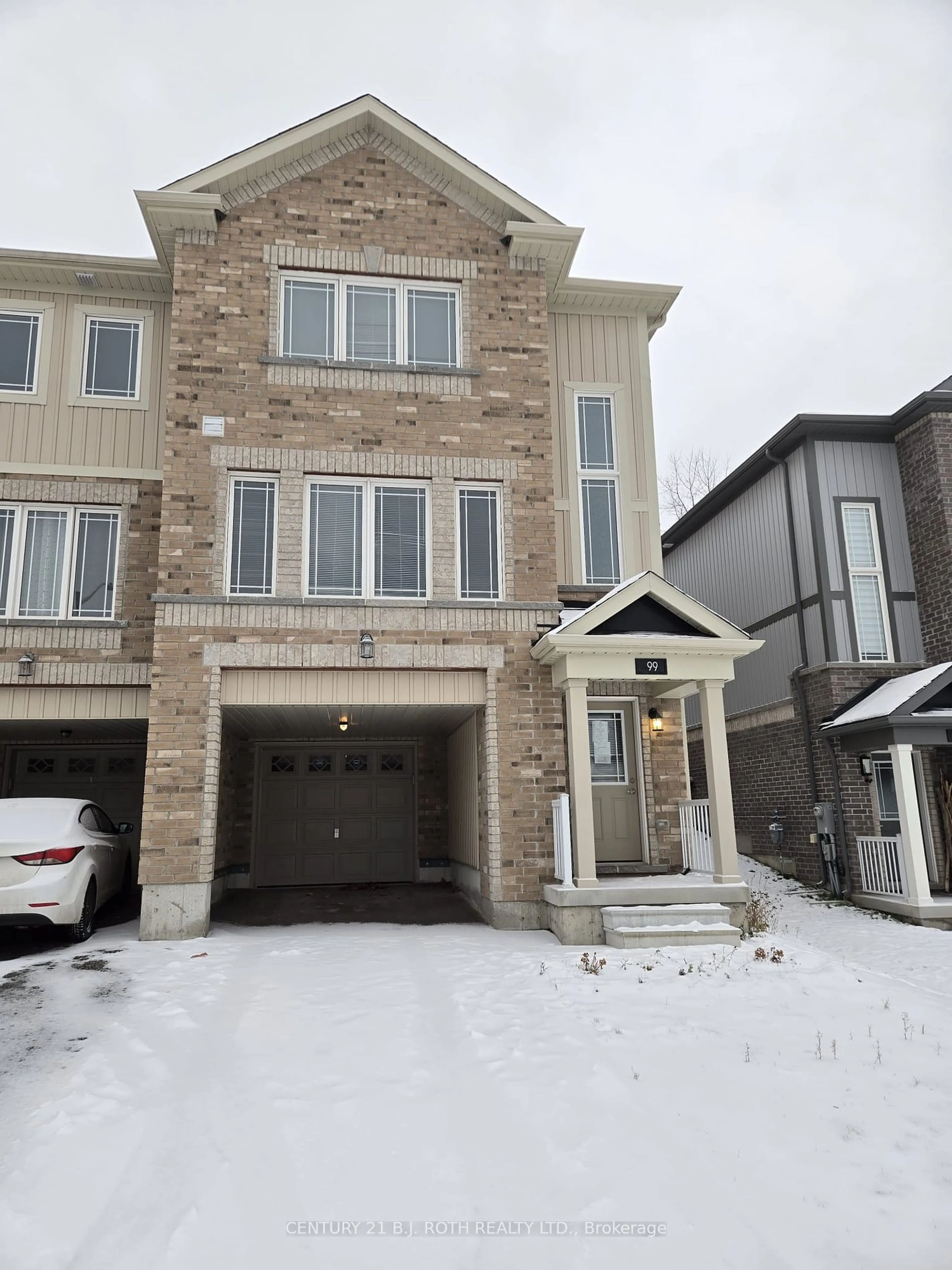 A pic from exterior of the house or condo, the street view for 99 Frank's Way, Barrie Ontario L4N 3J1