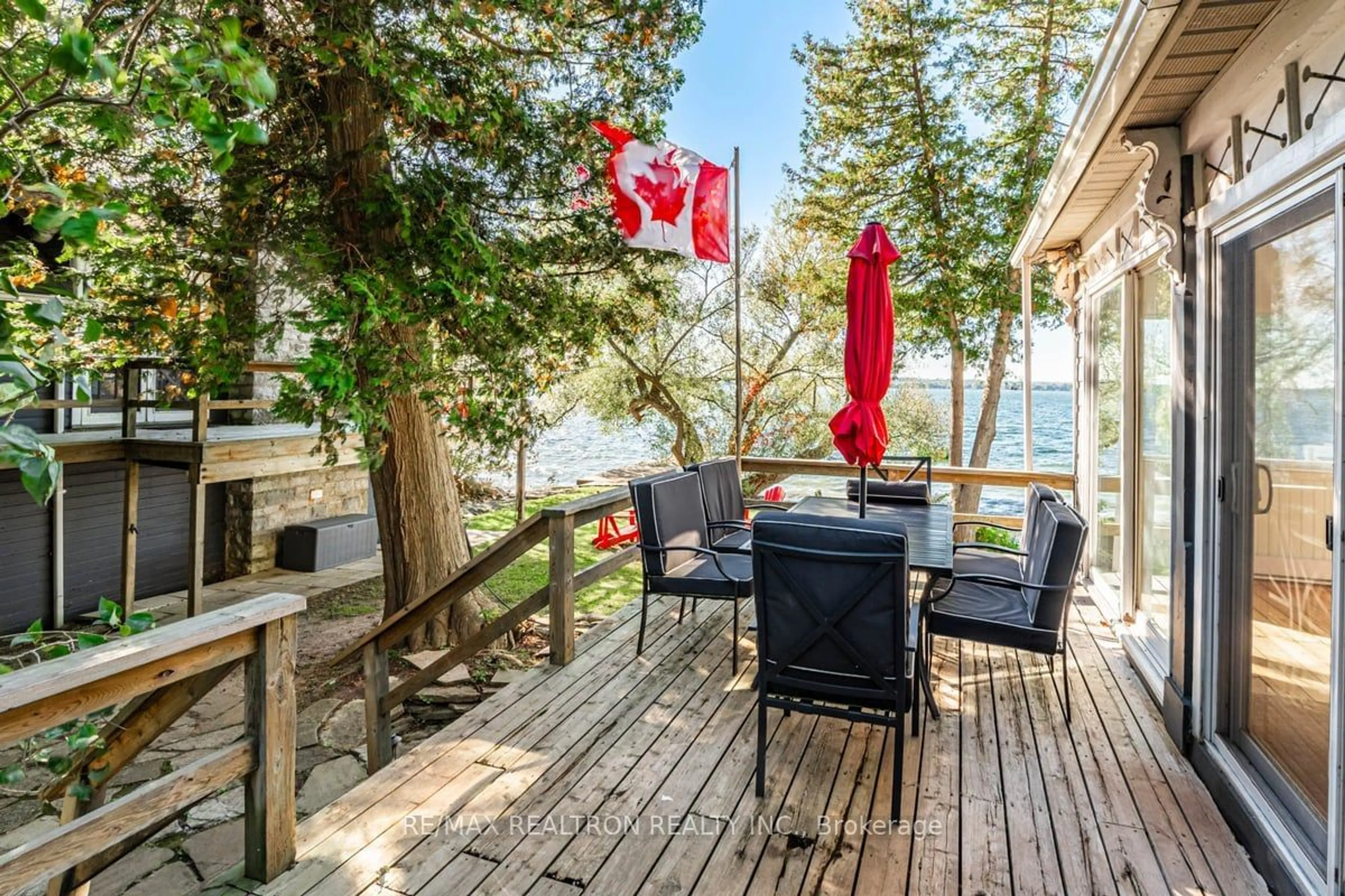 Patio, water/lake/river/ocean view for 6568 Quarry Point Rd, Ramara Ontario L0K 1L0