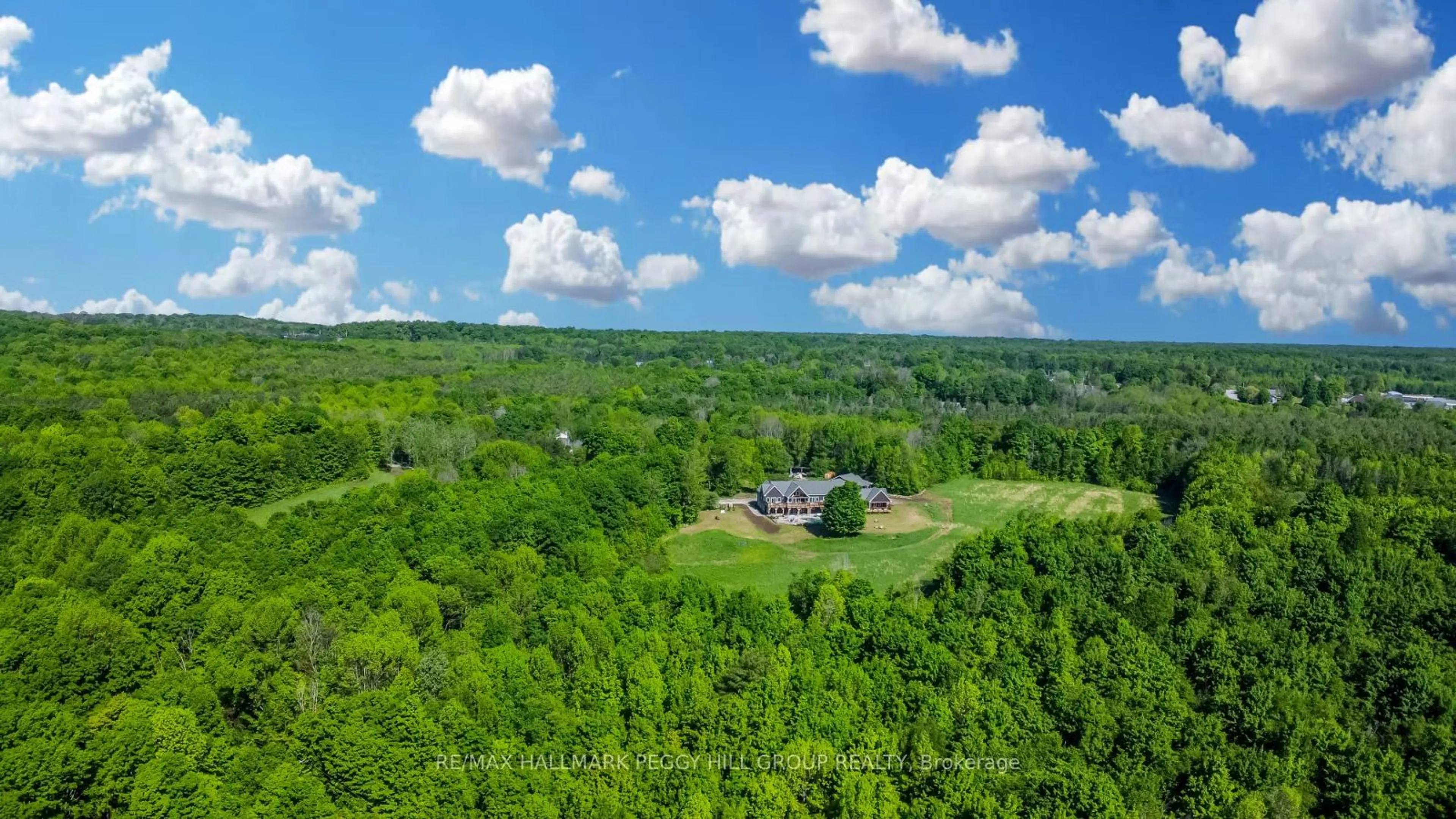 A pic from outside/outdoor area/front of a property/back of a property/a pic from drone, forest/trees view for 5385 Line 8, Oro-Medonte Ontario L0K 1N0