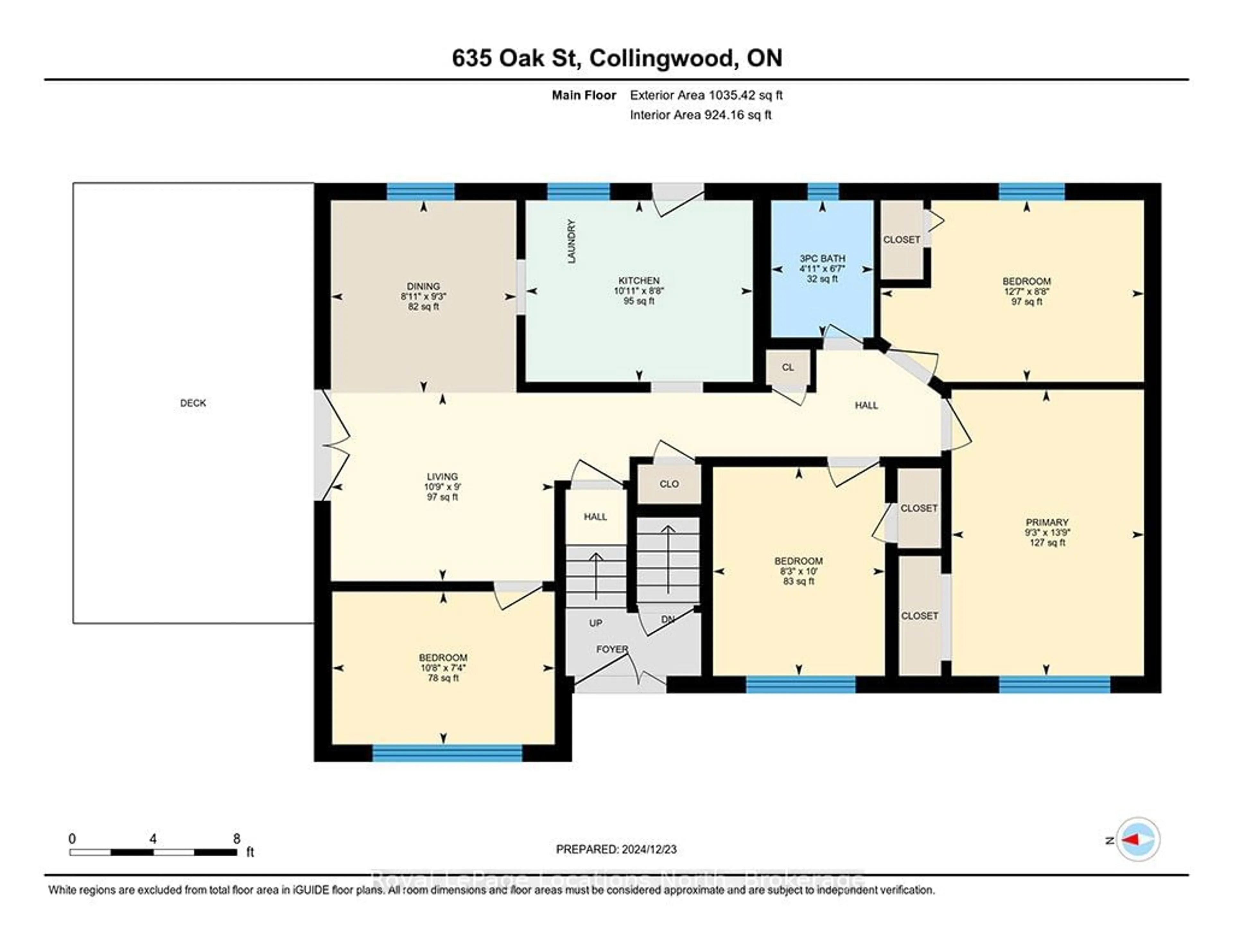 Floor plan for 635 Oak St, Collingwood Ontario L9Y 2Z7