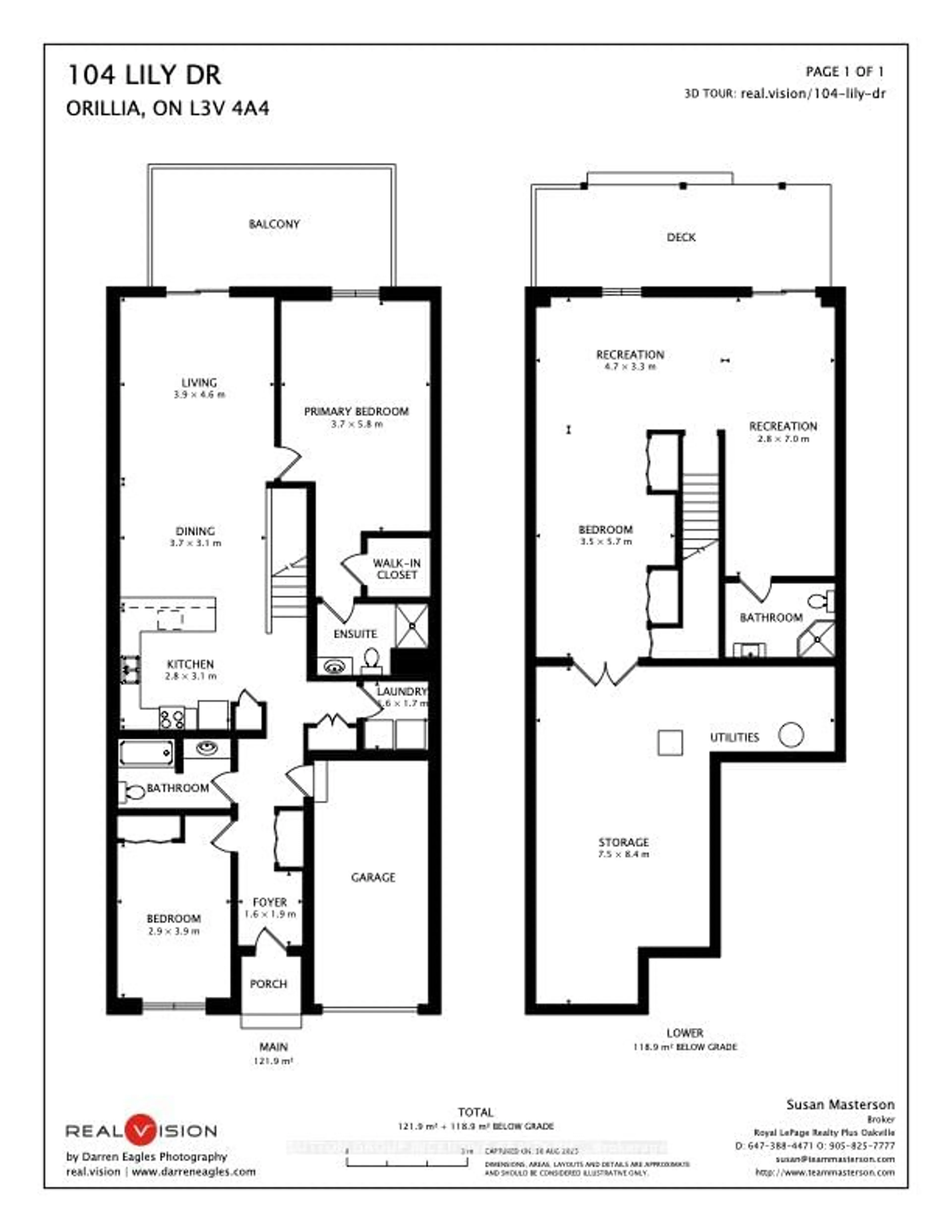 Floor plan for 104 Lily Dr, Orillia Ontario L3V 0G3