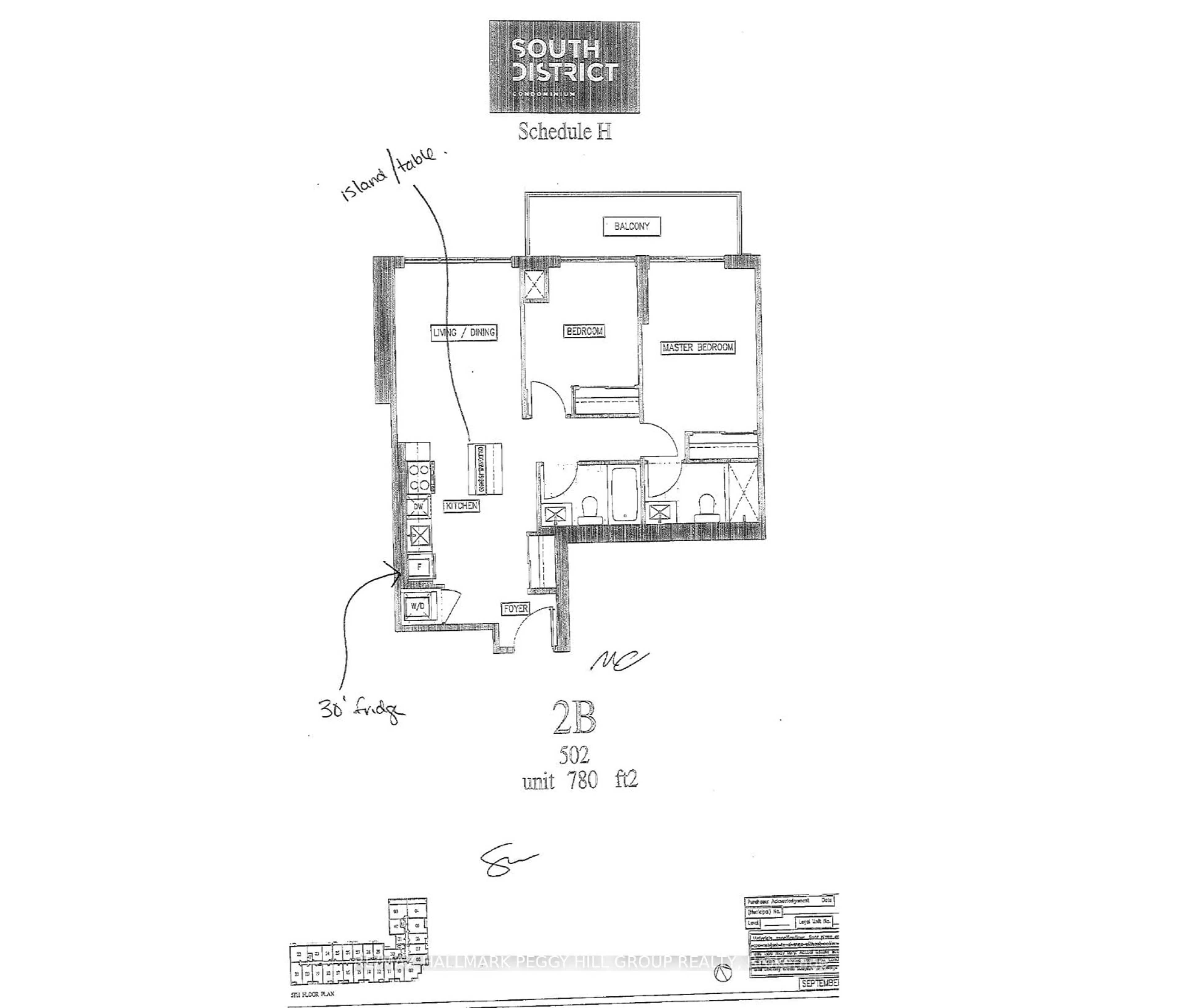 Floor plan for 681 Yonge St #502, Barrie Ontario L4N 4E8