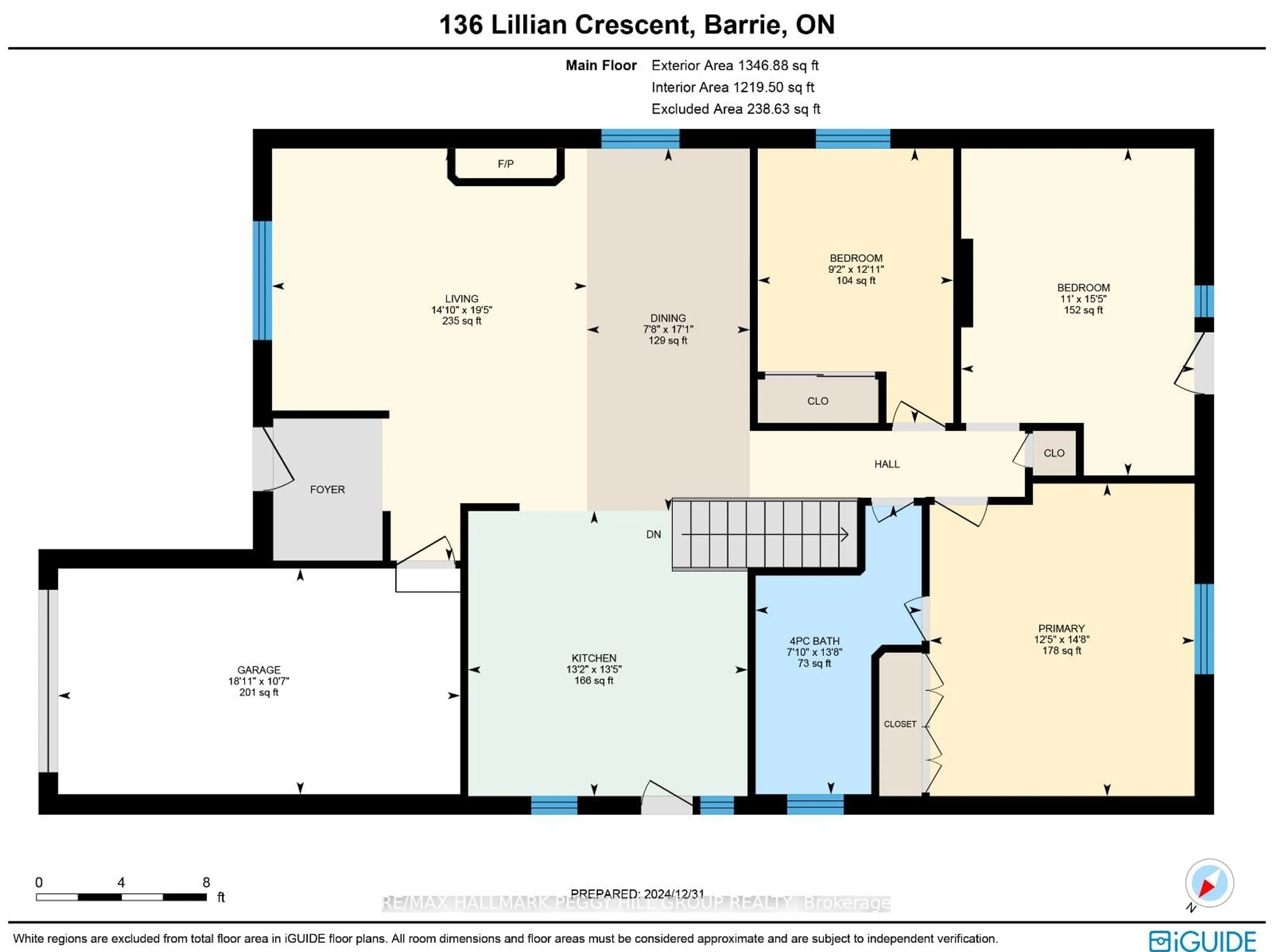 Floor plan for 136 Lillian Cres, Barrie Ontario L4N 5X5