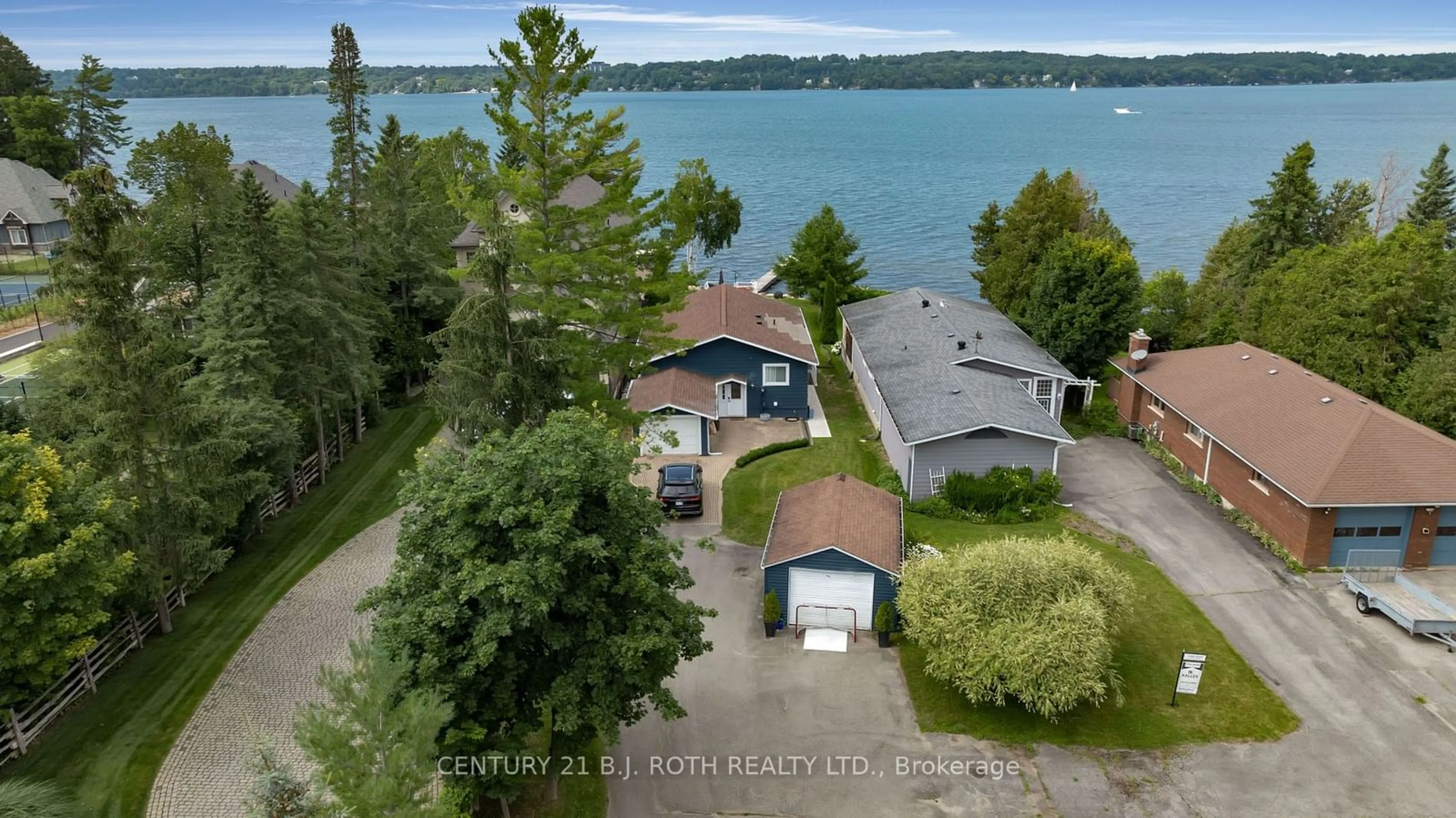 A pic from outside/outdoor area/front of a property/back of a property/a pic from drone, water/lake/river/ocean view for 56 Gray Lane, Barrie Ontario L4N 7T1