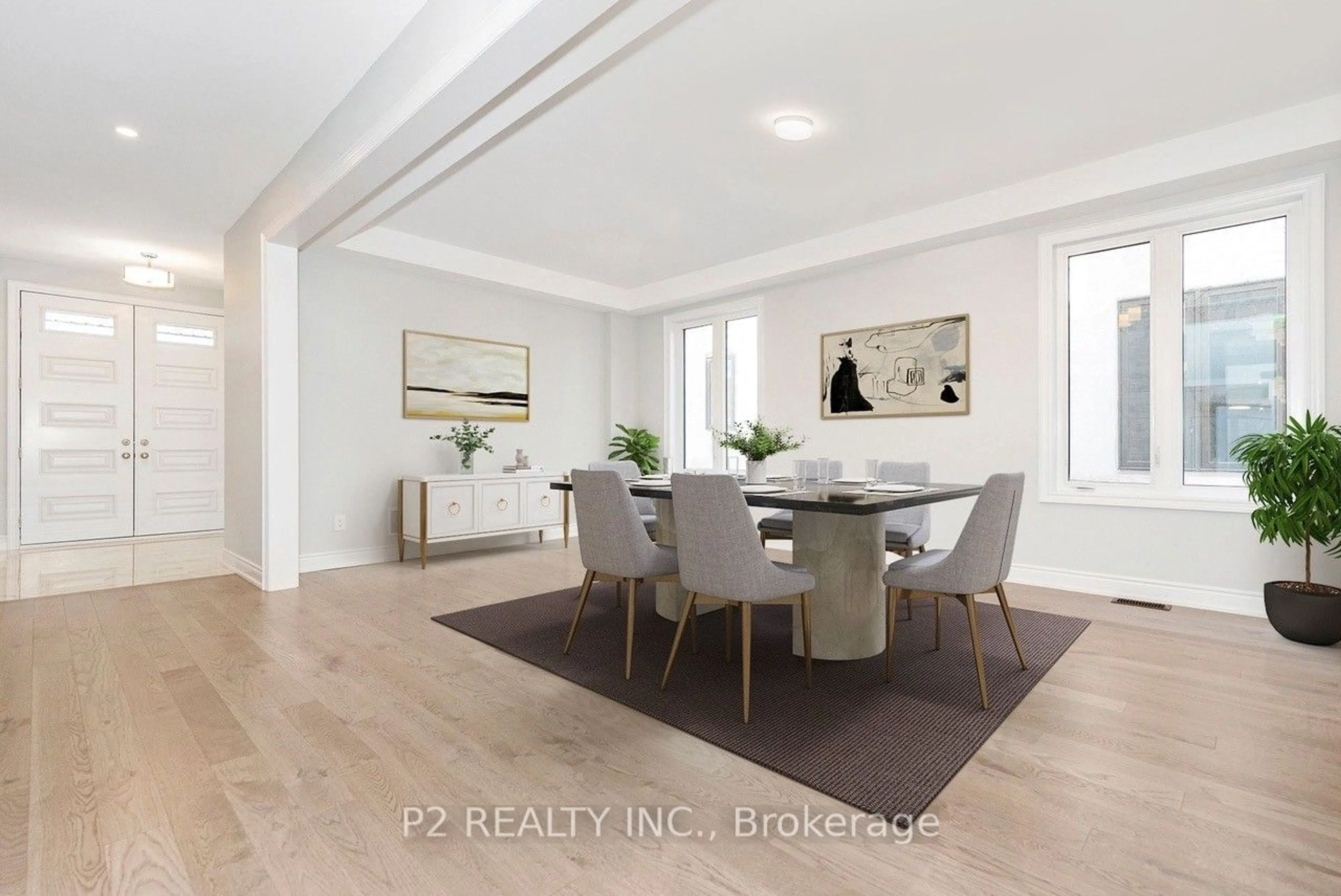 Dining room, wood/laminate floor for 4 Wild Ginger Lane, Springwater Ontario L9X 2C9