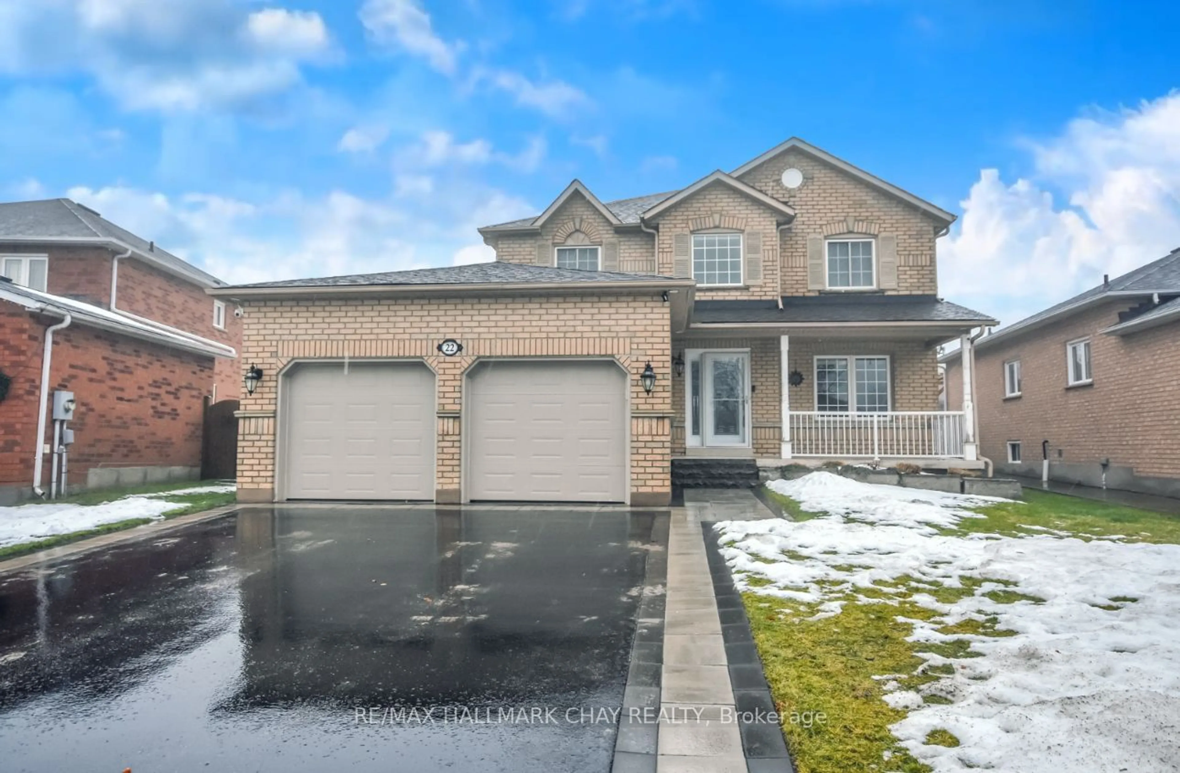 Home with brick exterior material, street for 22 Emms Dr, Barrie Ontario L4N 8H2