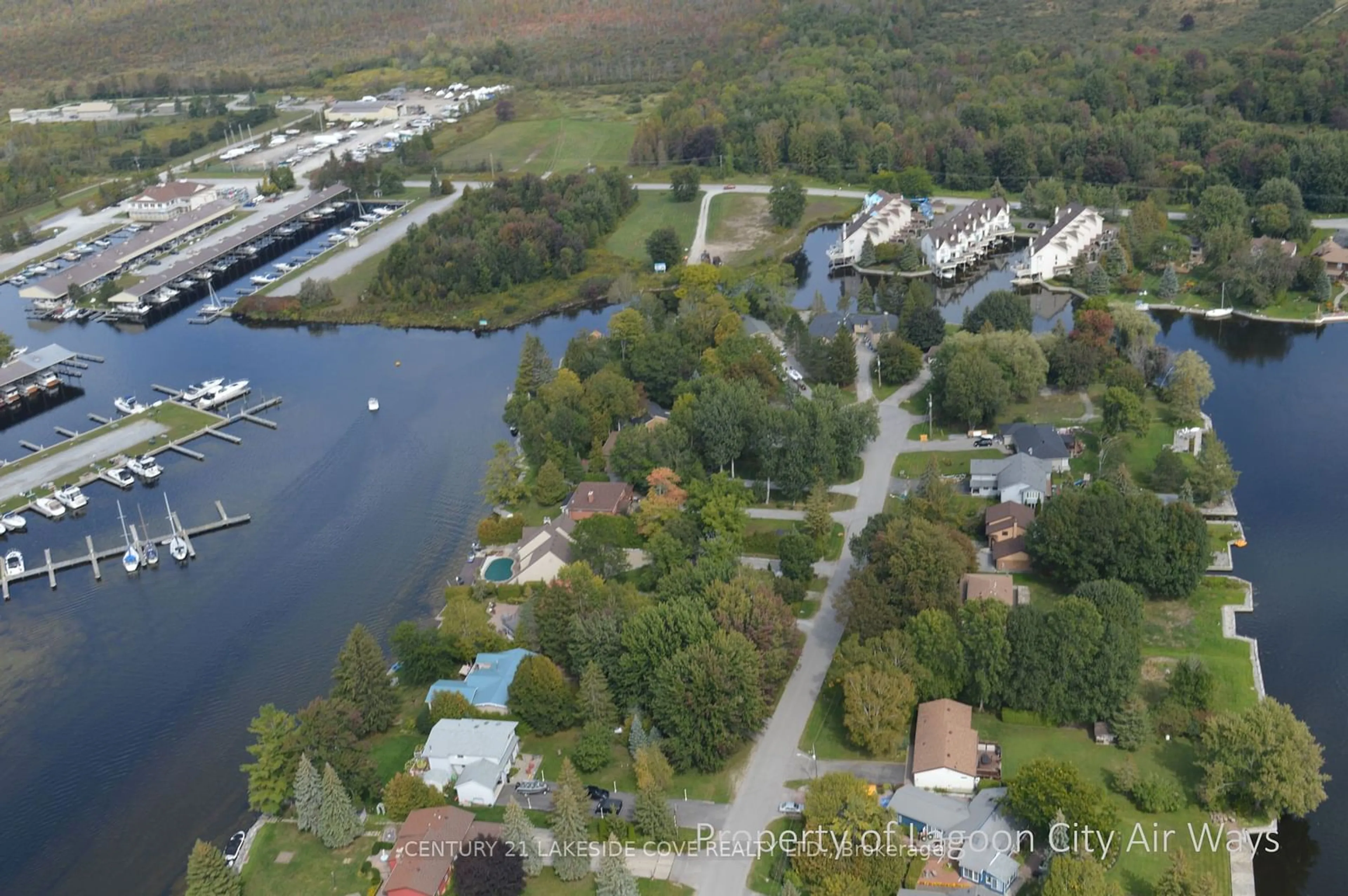 A pic from outside/outdoor area/front of a property/back of a property/a pic from drone, water/lake/river/ocean view for 13 Old Indian Tr, Ramara Ontario L0K 1B0