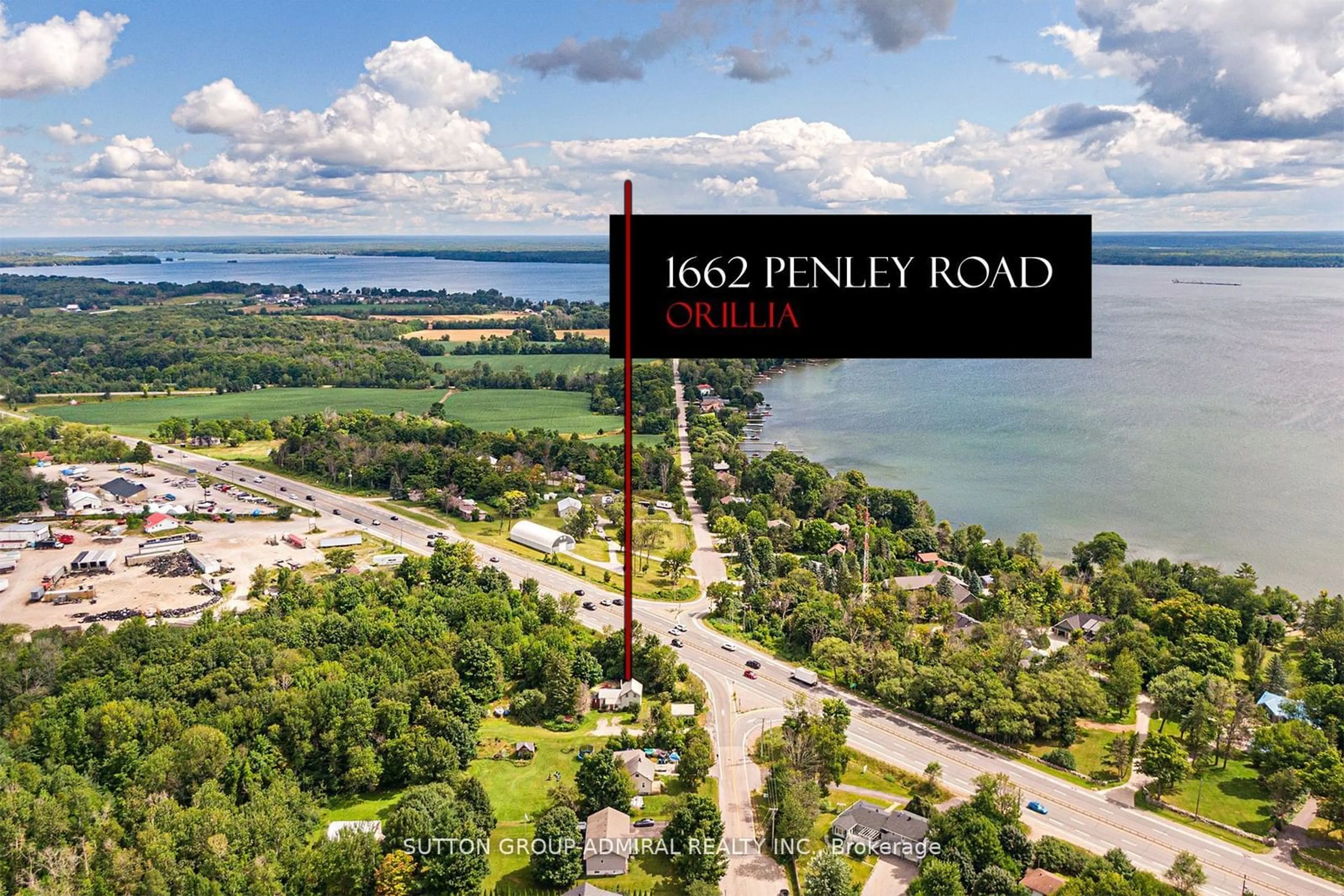 A pic from outside/outdoor area/front of a property/back of a property/a pic from drone, water/lake/river/ocean view for 1662 Penley Rd, Severn Ontario L3V 6H3