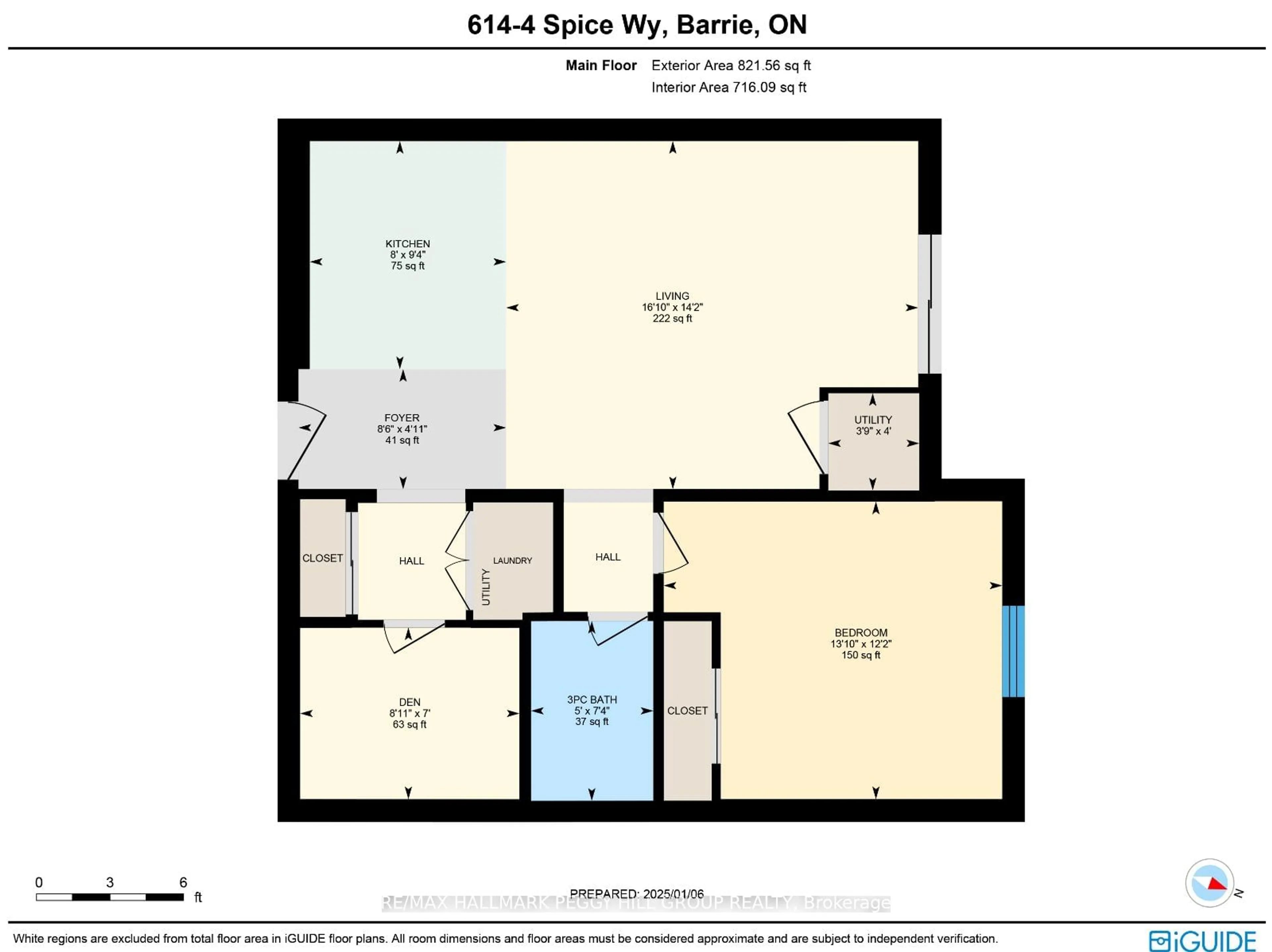 Floor plan for 4 Spice Way #614, Barrie Ontario L9J 0M2