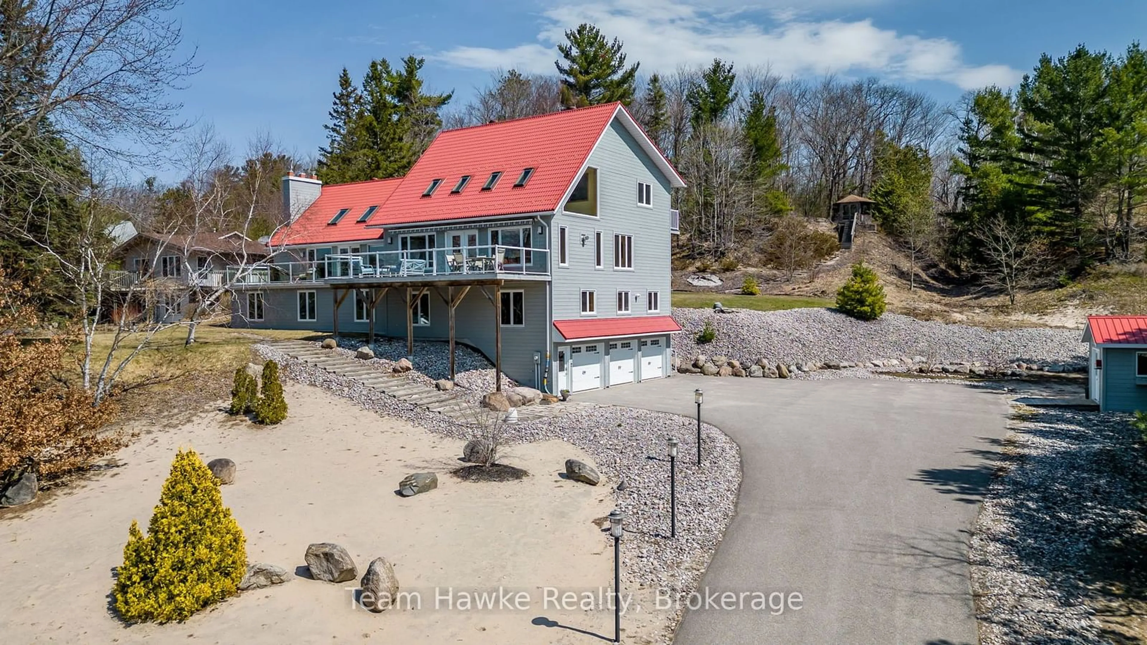 A pic from outside/outdoor area/front of a property/back of a property/a pic from drone, water/lake/river/ocean view for 33 Wendake Rd, Tiny Ontario L0L 2T0