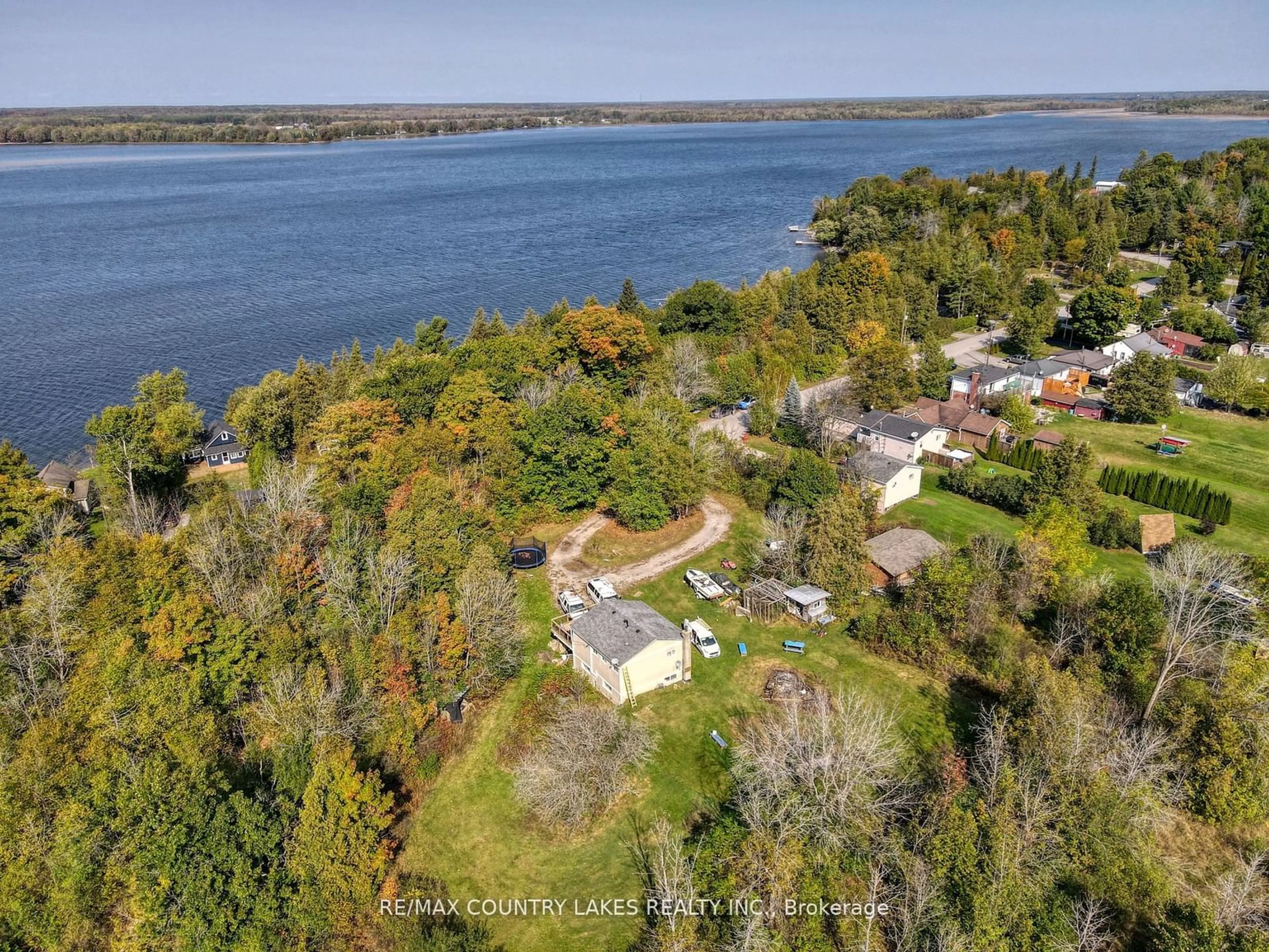 A pic from outside/outdoor area/front of a property/back of a property/a pic from drone, water/lake/river/ocean view for 1157 Sylvan Glen Rd, Ramara Ontario L0K 1B0