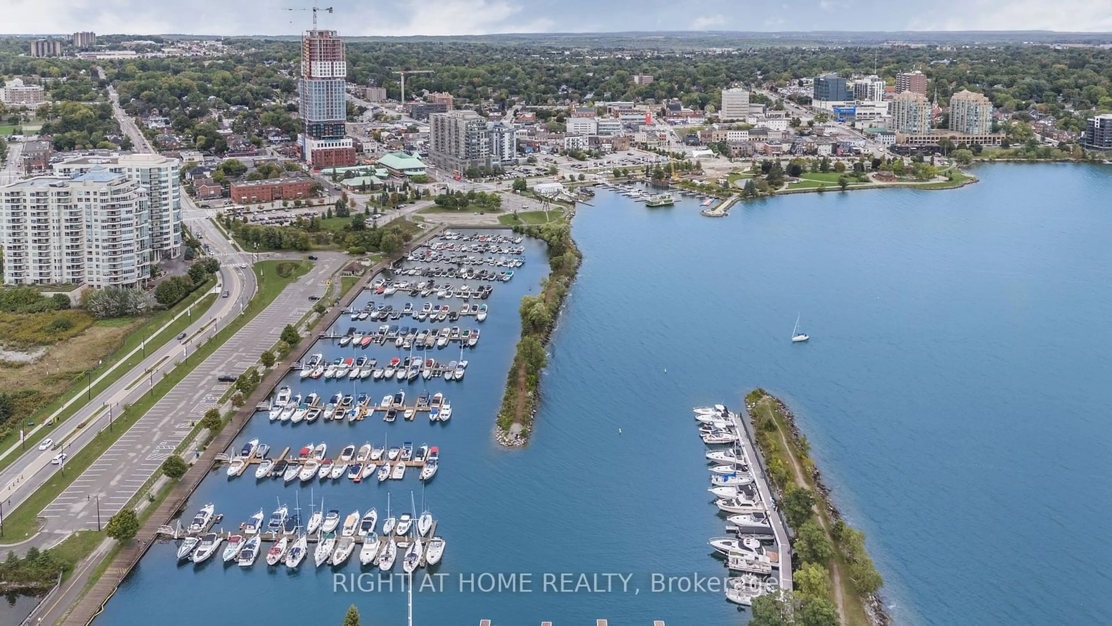 A pic from outside/outdoor area/front of a property/back of a property/a pic from drone, water/lake/river/ocean view for 2 Toronto St #401, Barrie Ontario L4N 9R2