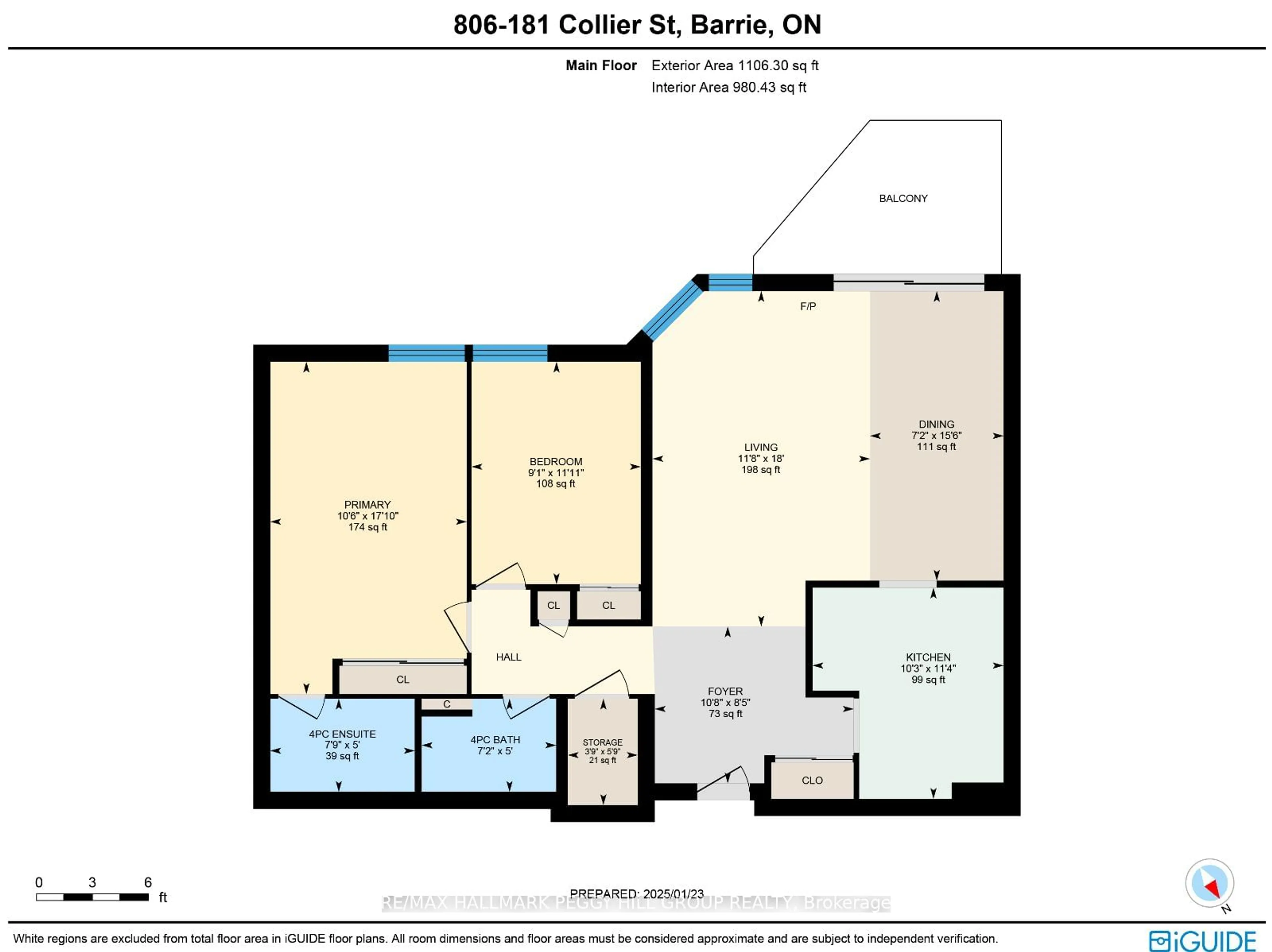 Floor plan for 181 Collier St #806, Barrie Ontario L4M 5L6