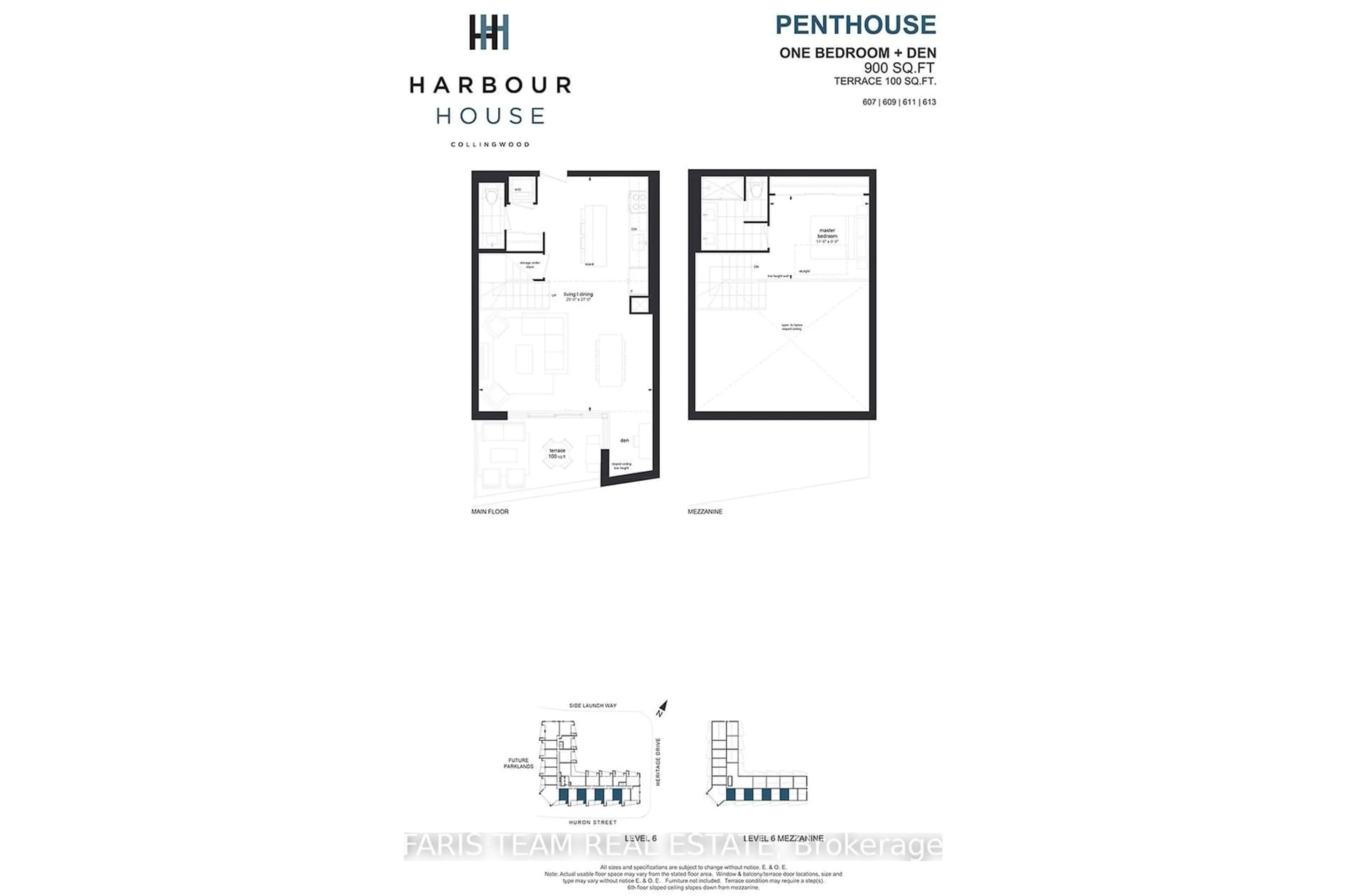 Floor plan for 31 Huron St #607, Collingwood Ontario L9Y 1C3