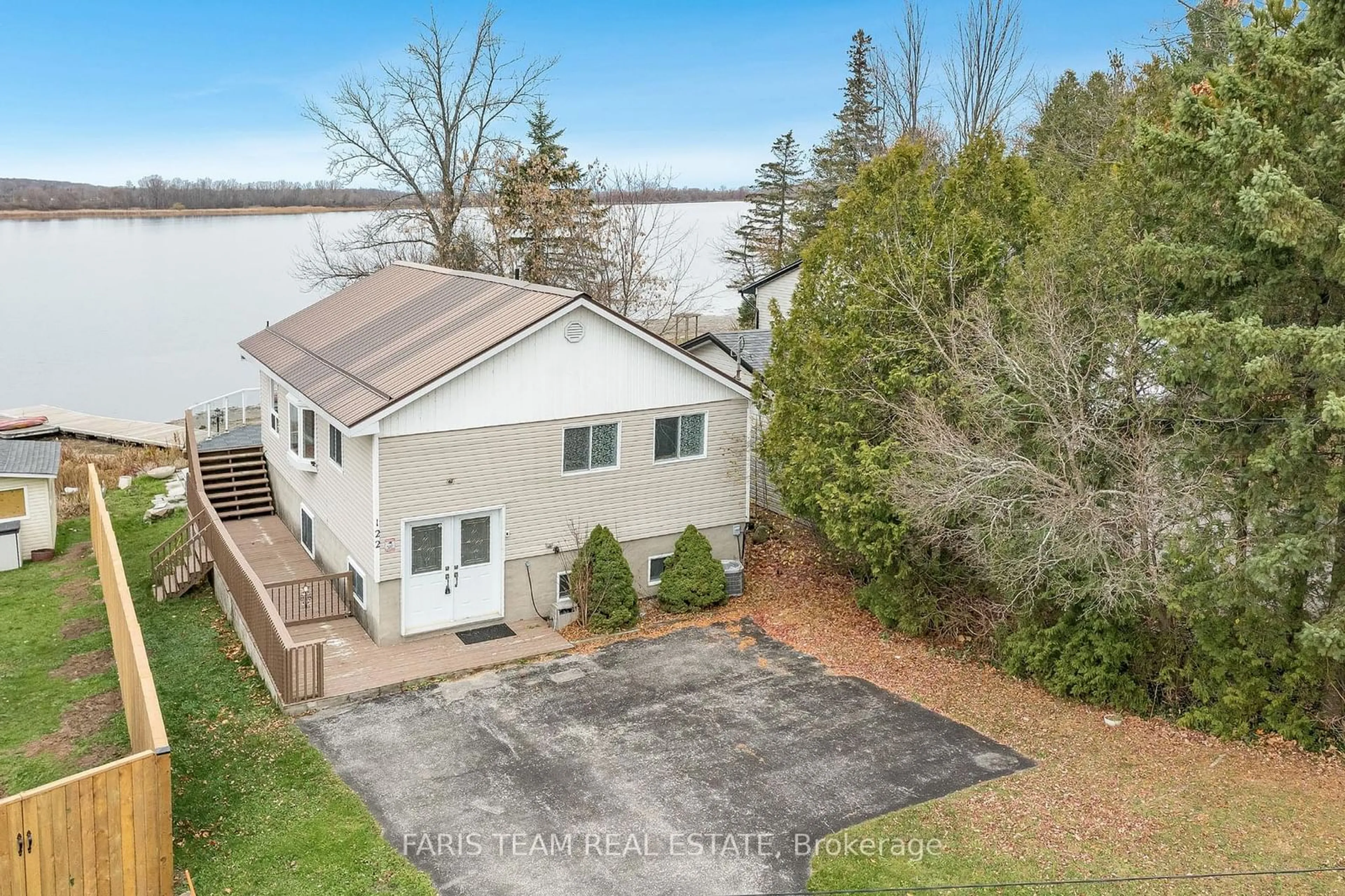 A pic from outside/outdoor area/front of a property/back of a property/a pic from drone, water/lake/river/ocean view for 122 Mitchells Beach Rd, Tay Ontario L0K 2A0