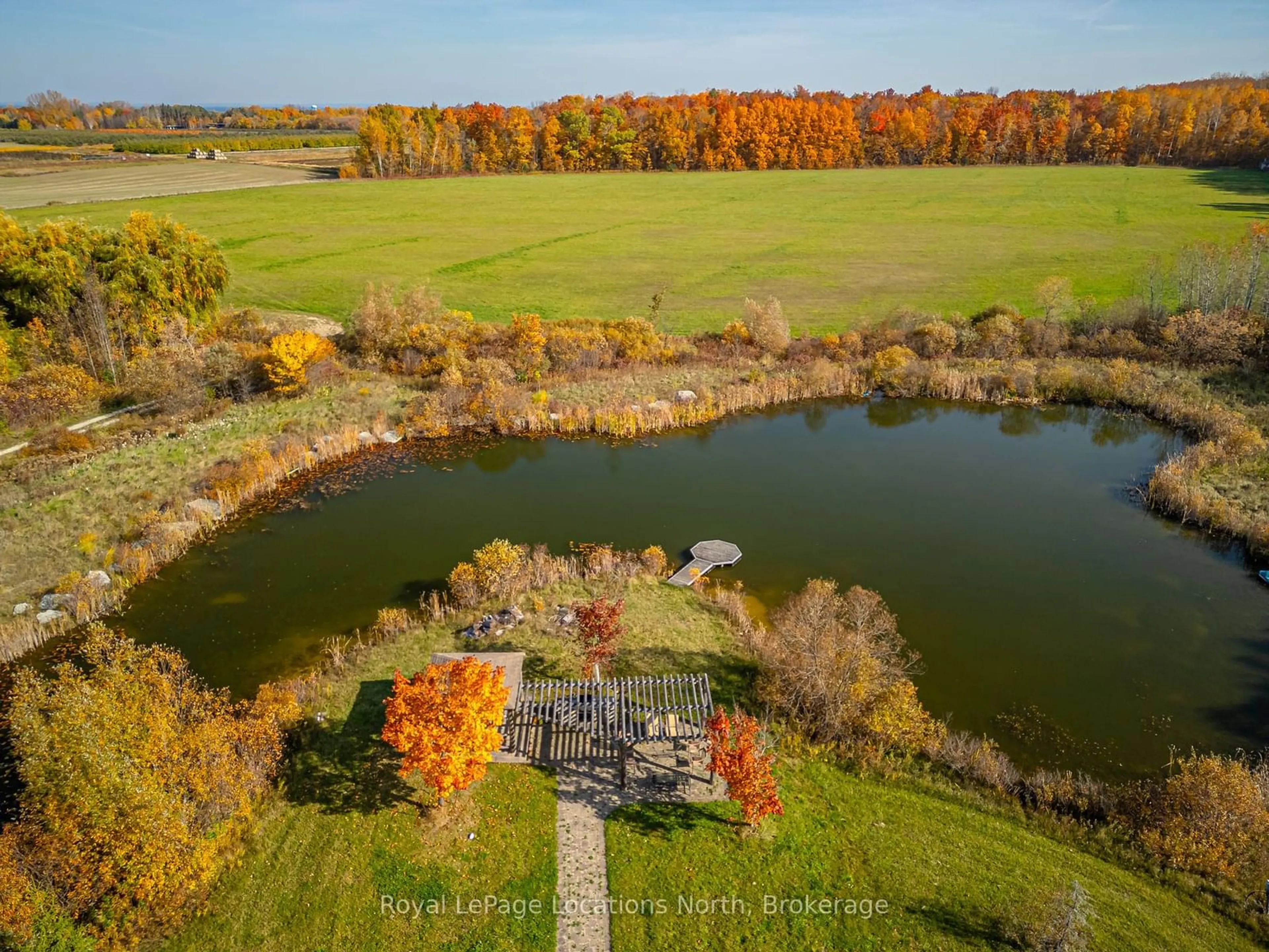 A pic from outside/outdoor area/front of a property/back of a property/a pic from drone, water/lake/river/ocean view for 2623 Con 10 N Nottawasaga Rd, Clearview Ontario L9Y 3Y9