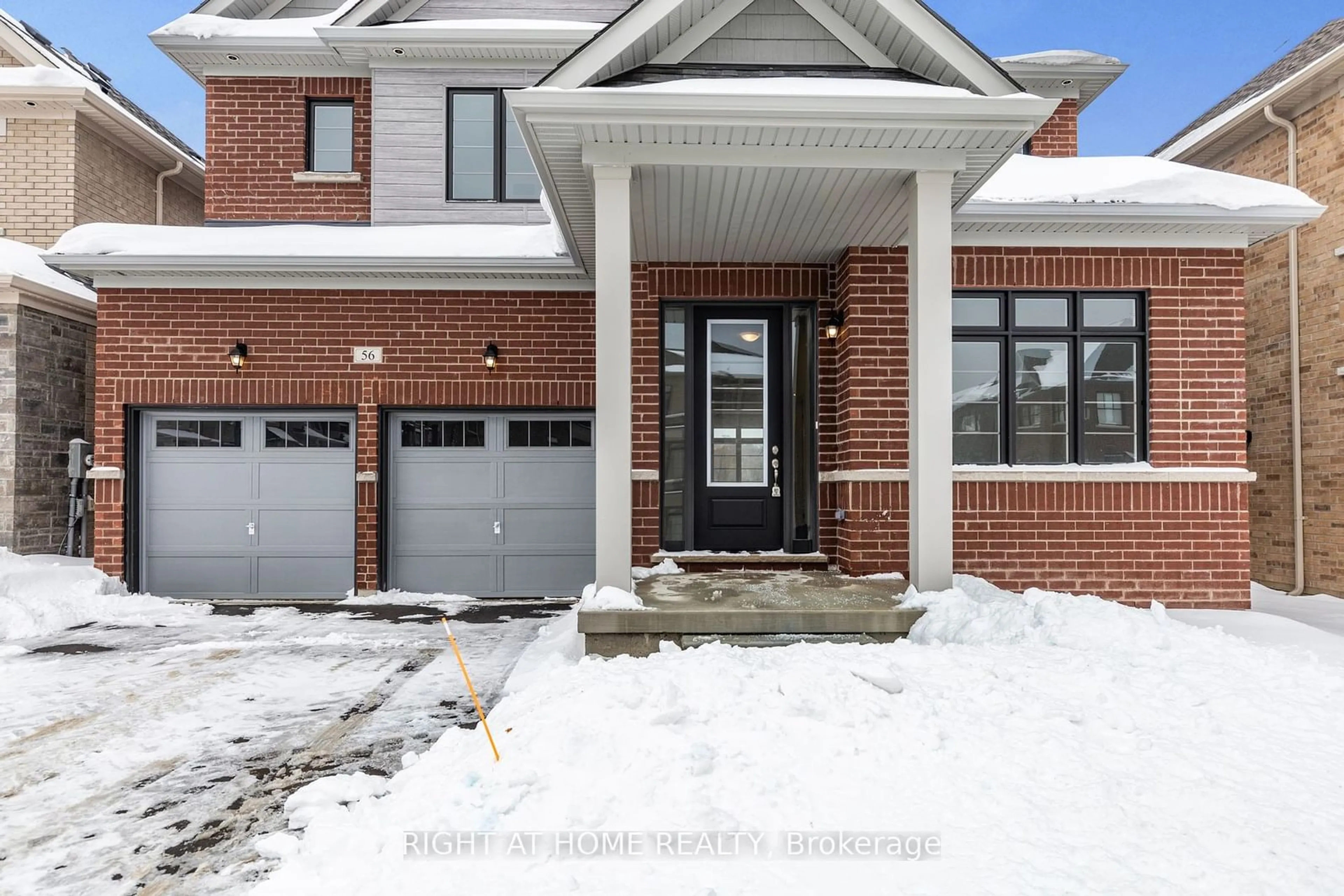 Home with brick exterior material, street for 56 Calypso Ave, Springwater Ontario L0L 1Y3