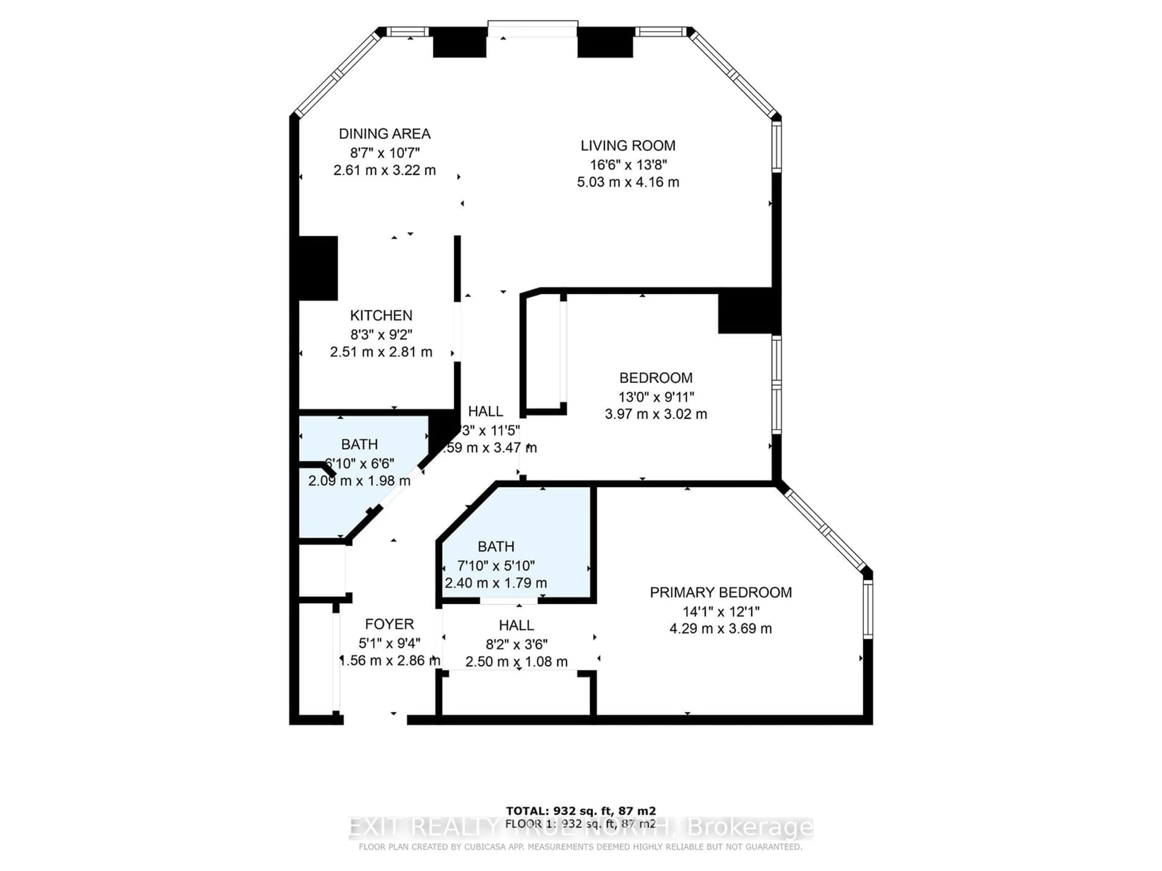 Floor plan for 140 Dunlop St #1502, Barrie Ontario L4M 6H9