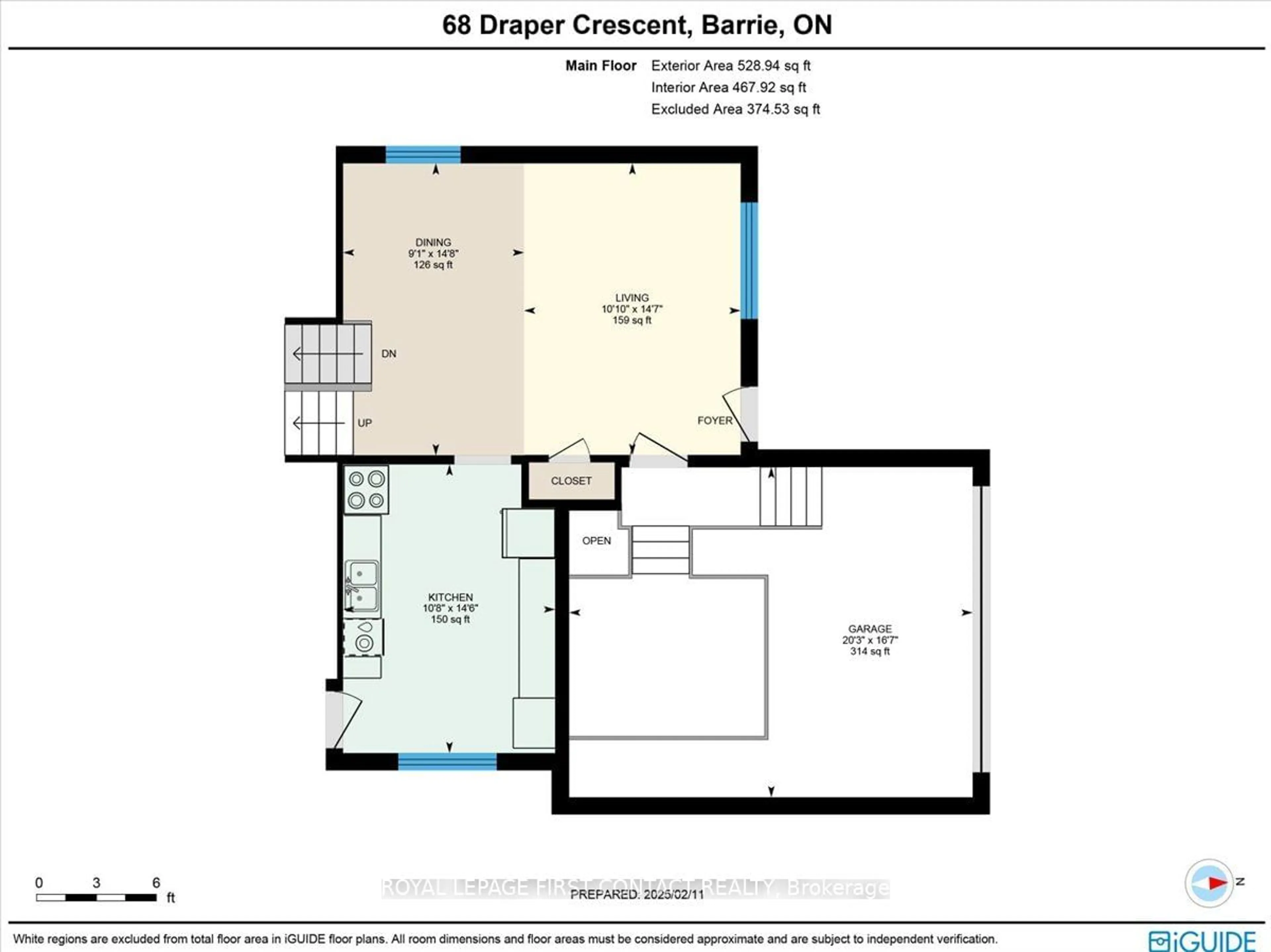 Floor plan for 68 Draper Cres, Barrie Ontario L4N 6B1