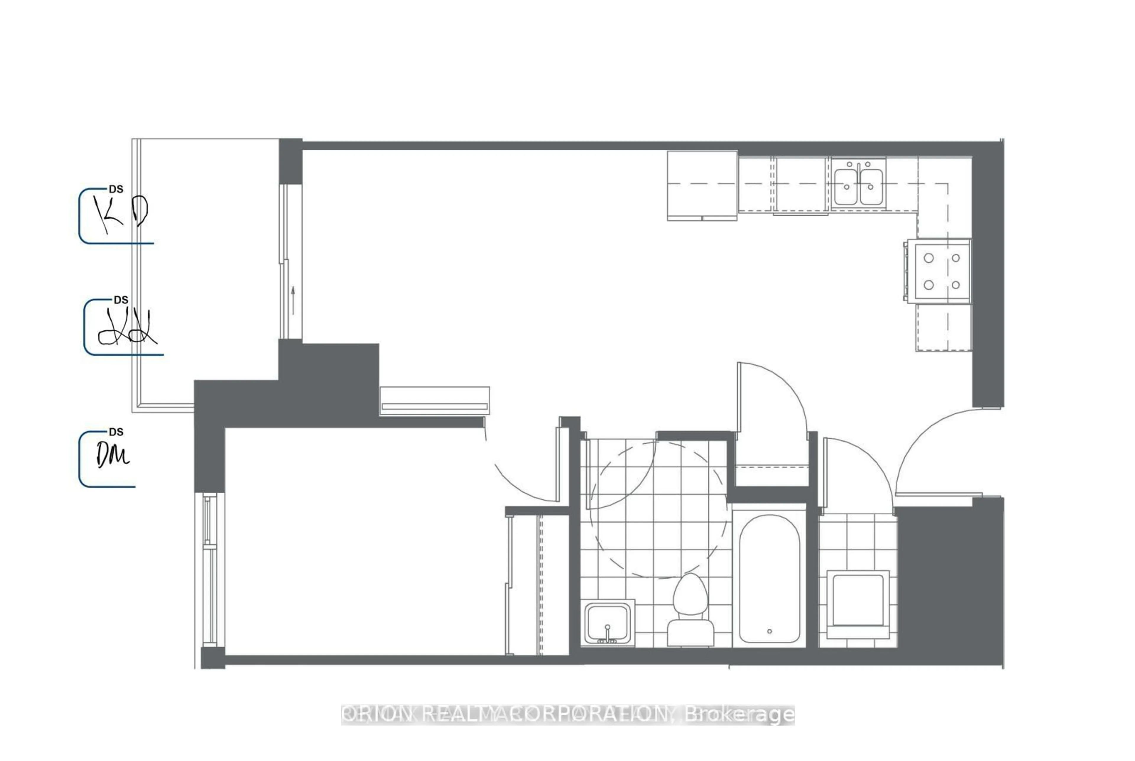 Floor plan for 56 Lakeside Terr #202, Barrie Ontario L4M 7B9