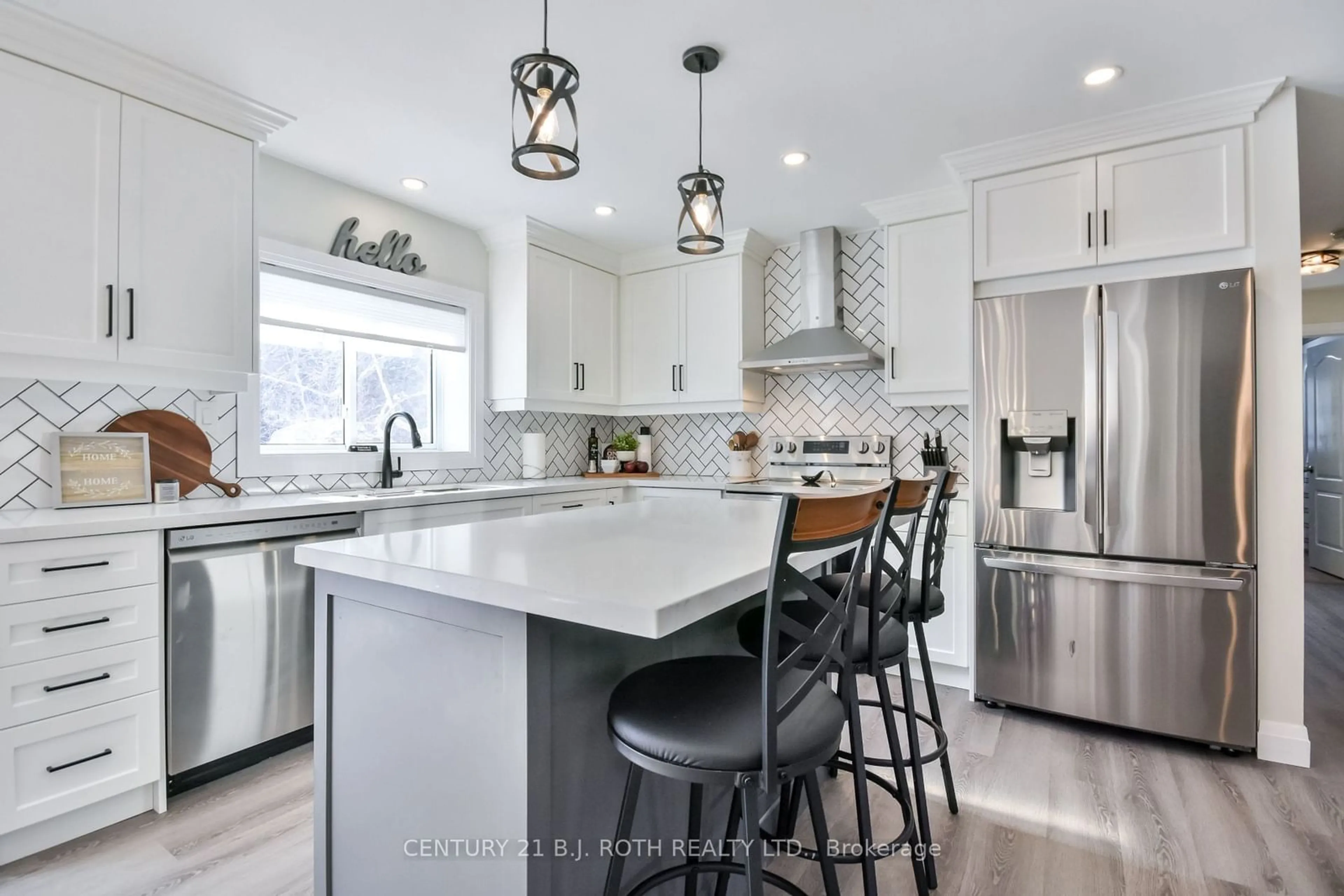 Contemporary kitchen, ceramic/tile floor for 6083 Vasey Rd, Springwater Ontario L0L 1P0