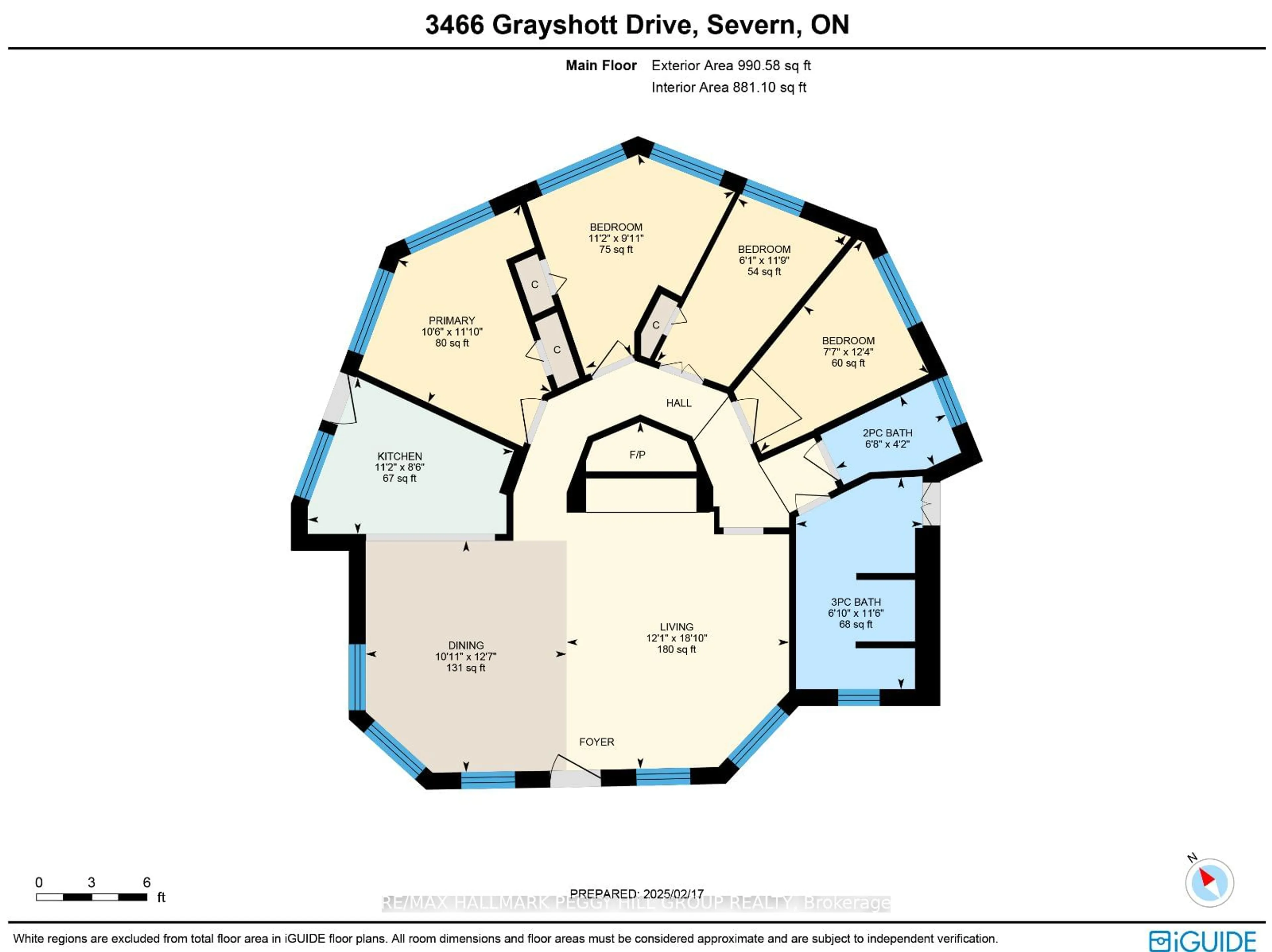 Floor plan for 3466 Grayshott Dr, Severn Ontario L3V 0Y4