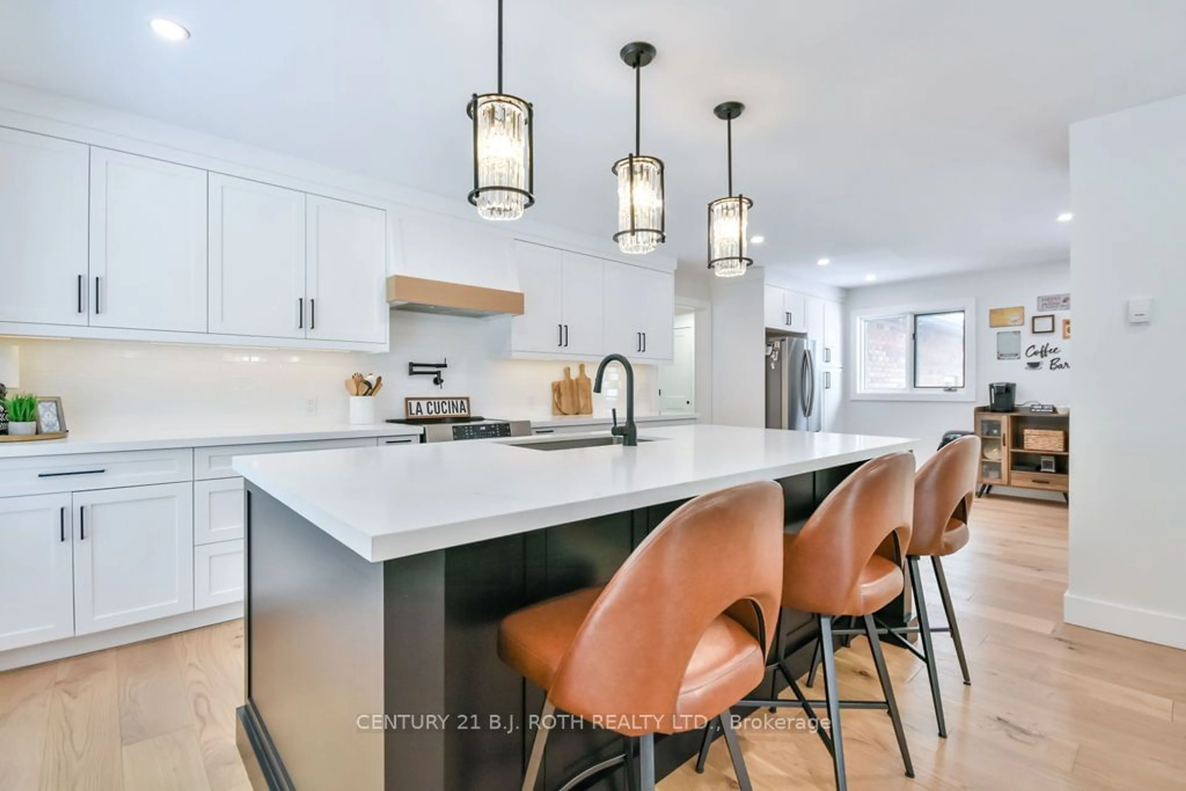 Contemporary kitchen, ceramic/tile floor for 46 Holloway Lane, Springwater Ontario L0L 1X1