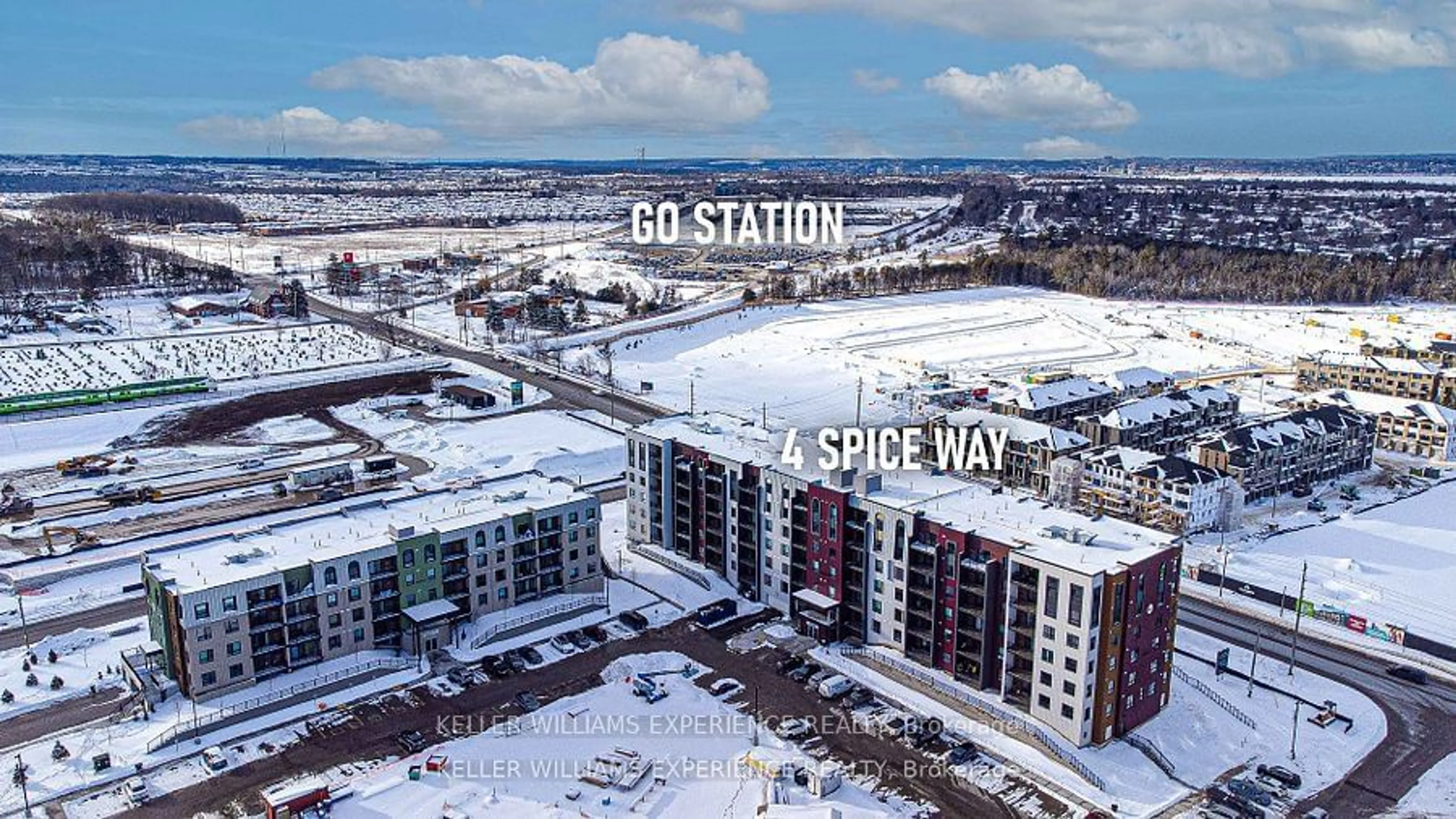 A pic from outside/outdoor area/front of a property/back of a property/a pic from drone, unknown for 4 Spice Way #102, Barrie Ontario L9J 0M2