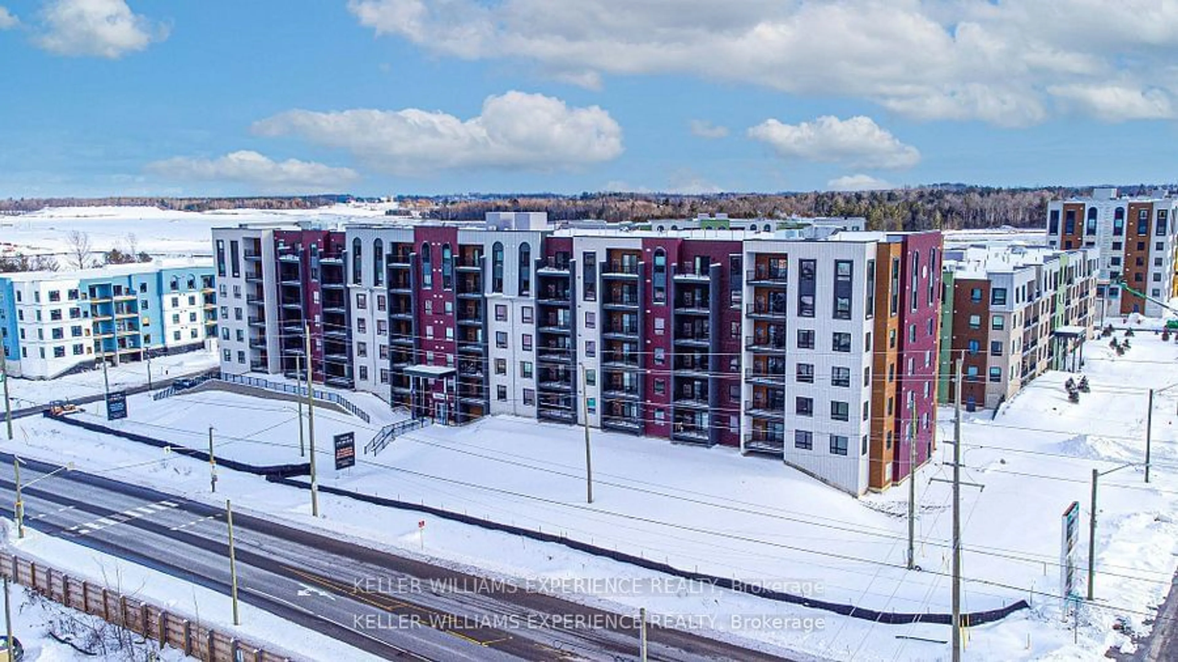 A pic from outside/outdoor area/front of a property/back of a property/a pic from drone, city buildings view from balcony for 4 Spice Way #102, Barrie Ontario L9J 0M2