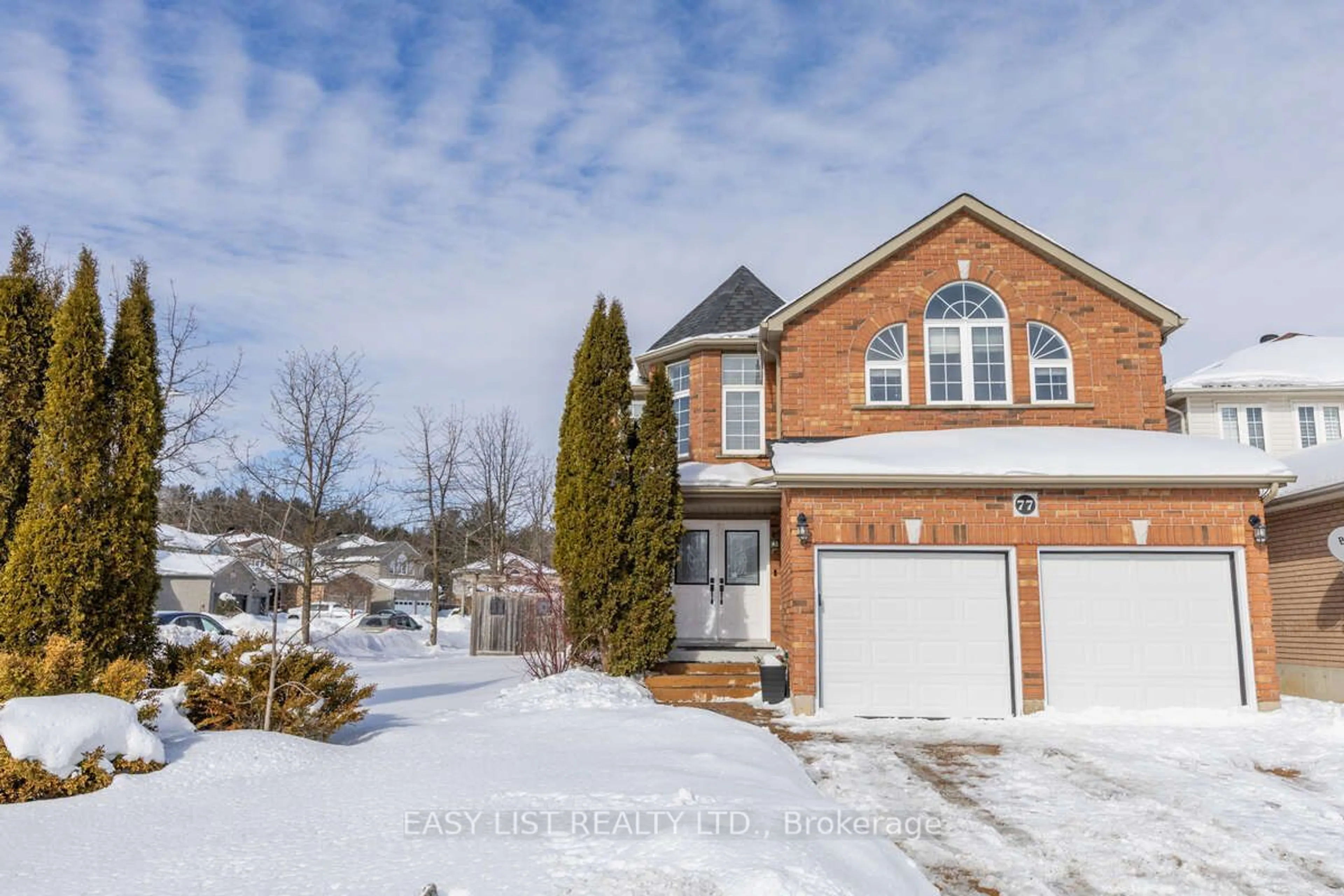 Home with brick exterior material, street for 77 Balmoral Pl, Barrie Ontario L4N 0Y9