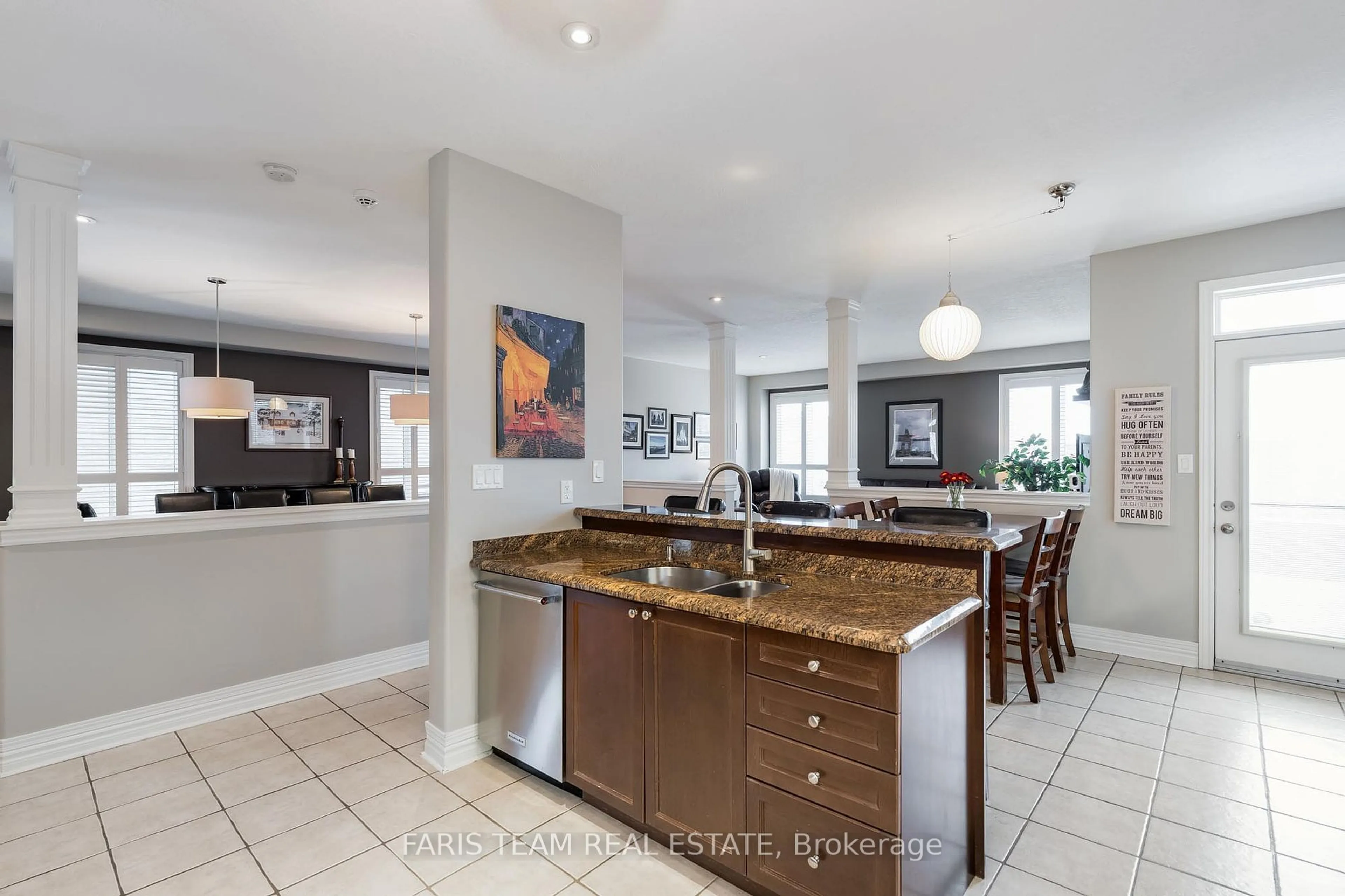 Open concept kitchen, ceramic/tile floor for 54 Parisian Cres, Barrie Ontario L4N 0Y9