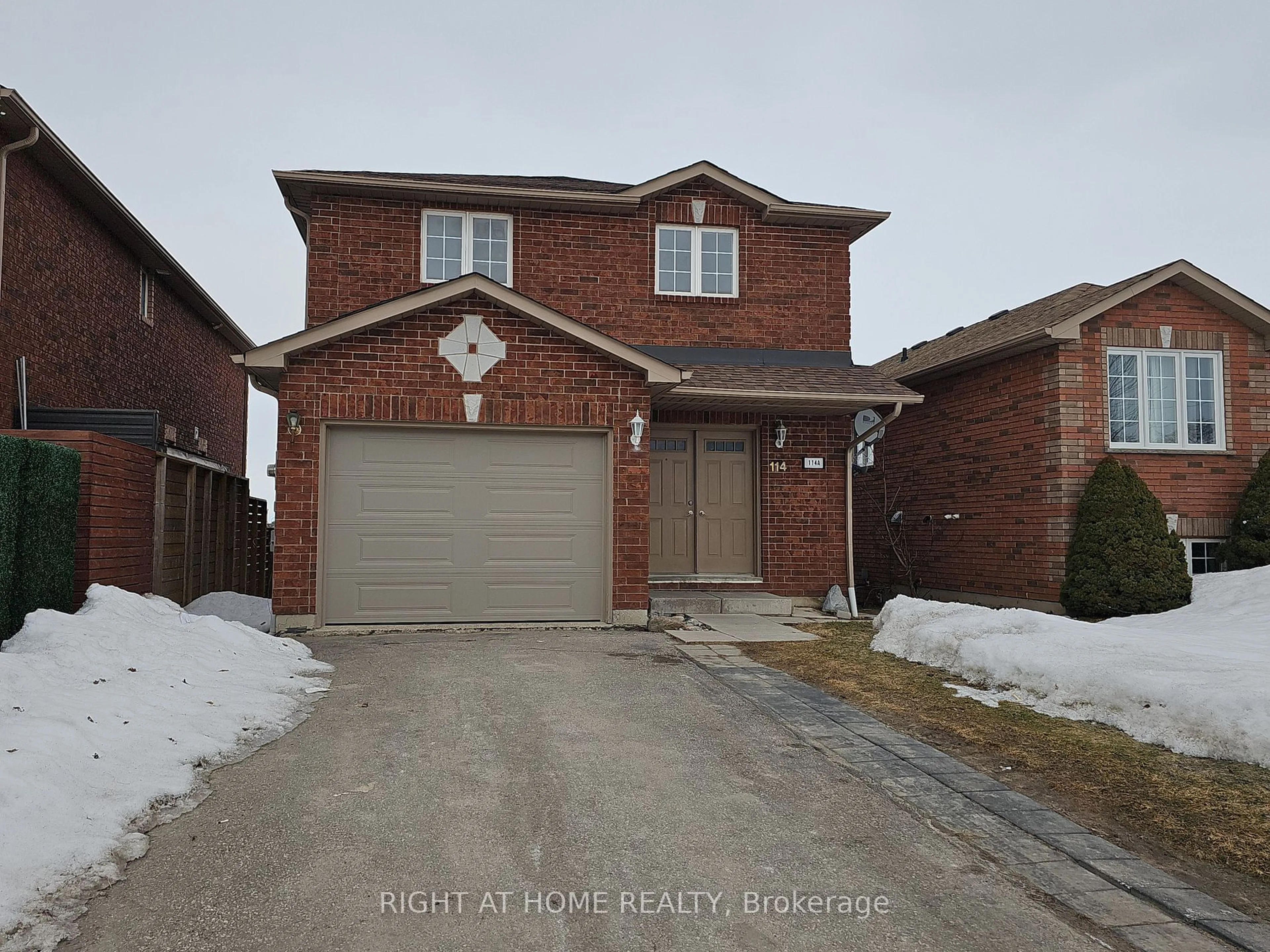 Home with brick exterior material, street for 114 Courtney Cres, Barrie Ontario L4N 5S9