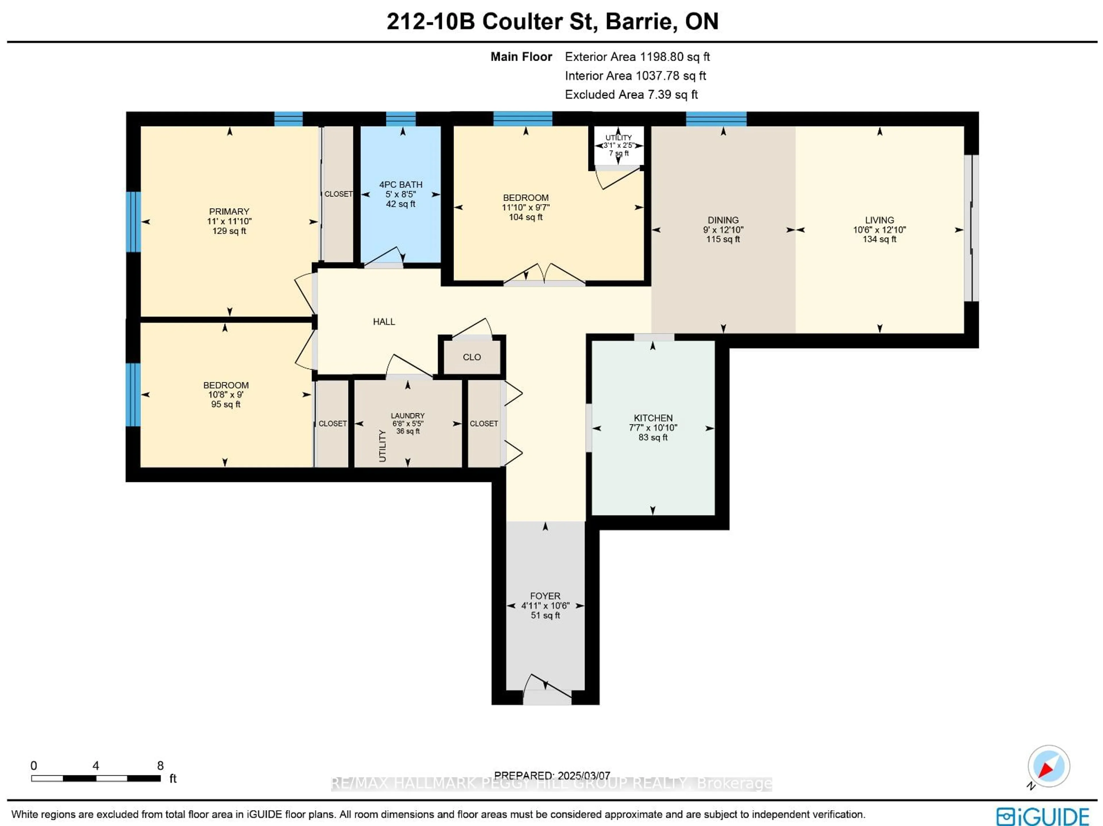 Floor plan for 10B Coulter St #212, Barrie Ontario L4N 6S1