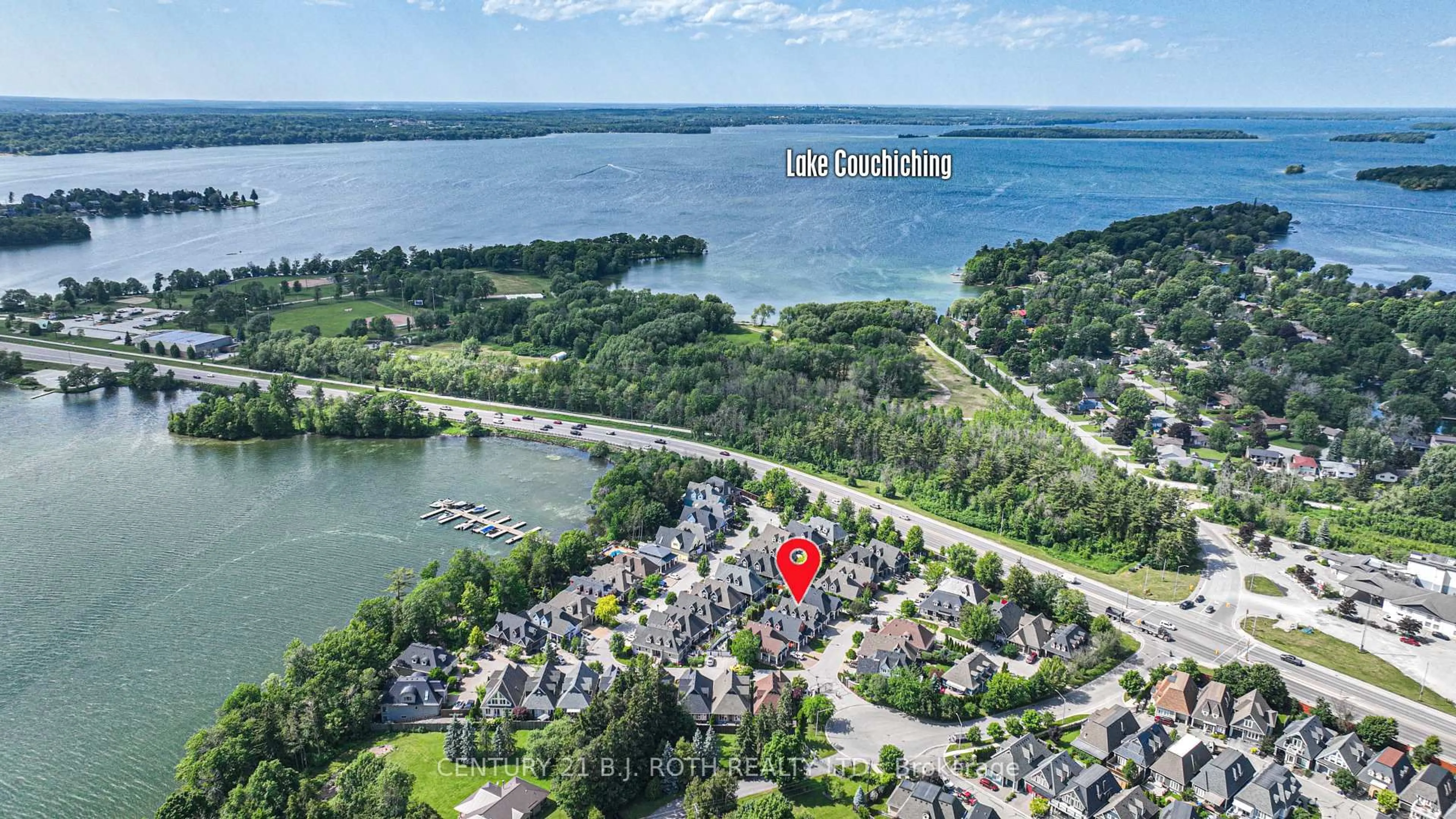 A pic from outside/outdoor area/front of a property/back of a property/a pic from drone, water/lake/river/ocean view for 5 Invermara Crt #15, Orillia Ontario L3V 8B4