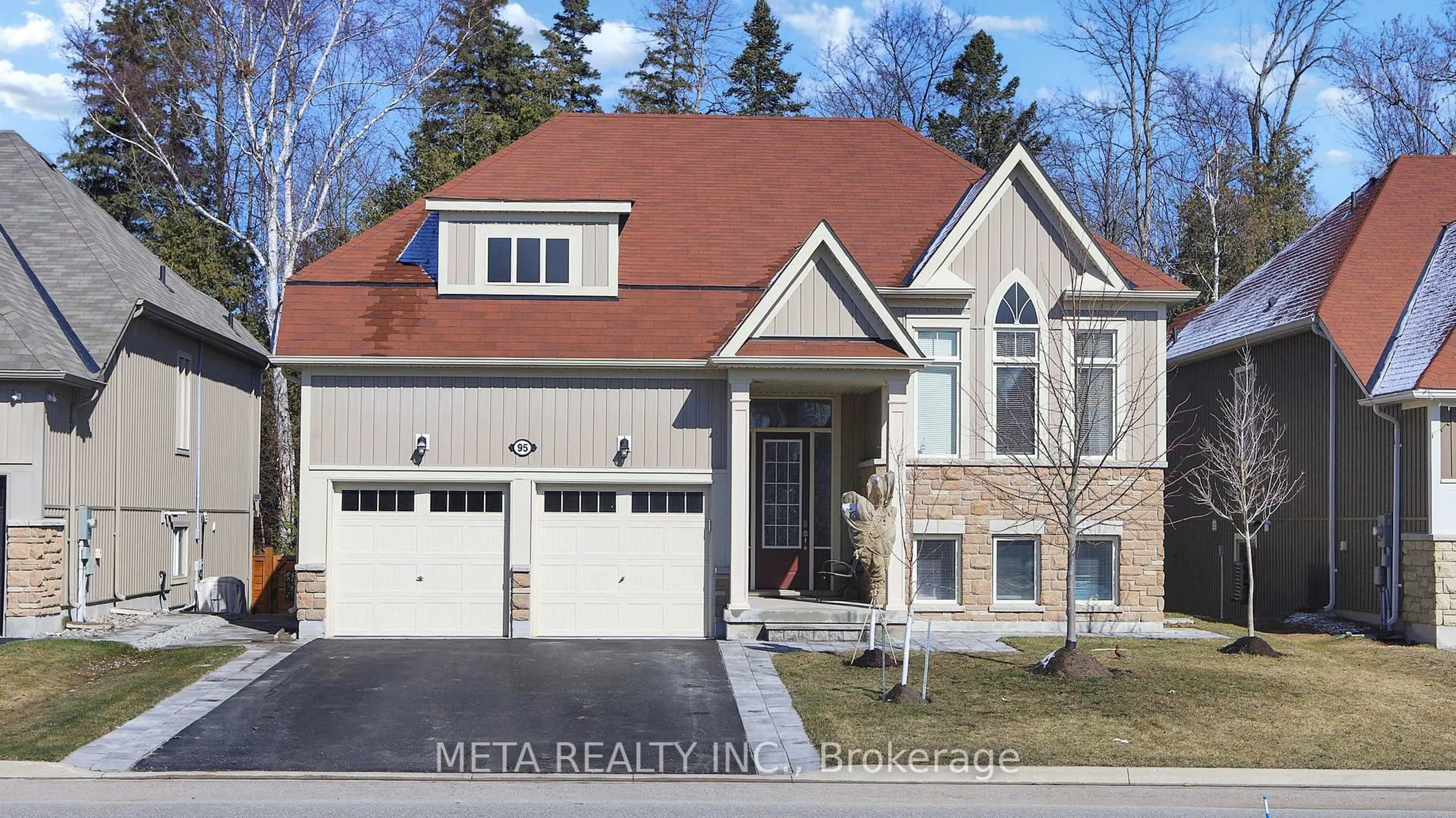 Home with brick exterior material, street for 95 Allegra Dr, Wasaga Beach Ontario L9Z 0H2