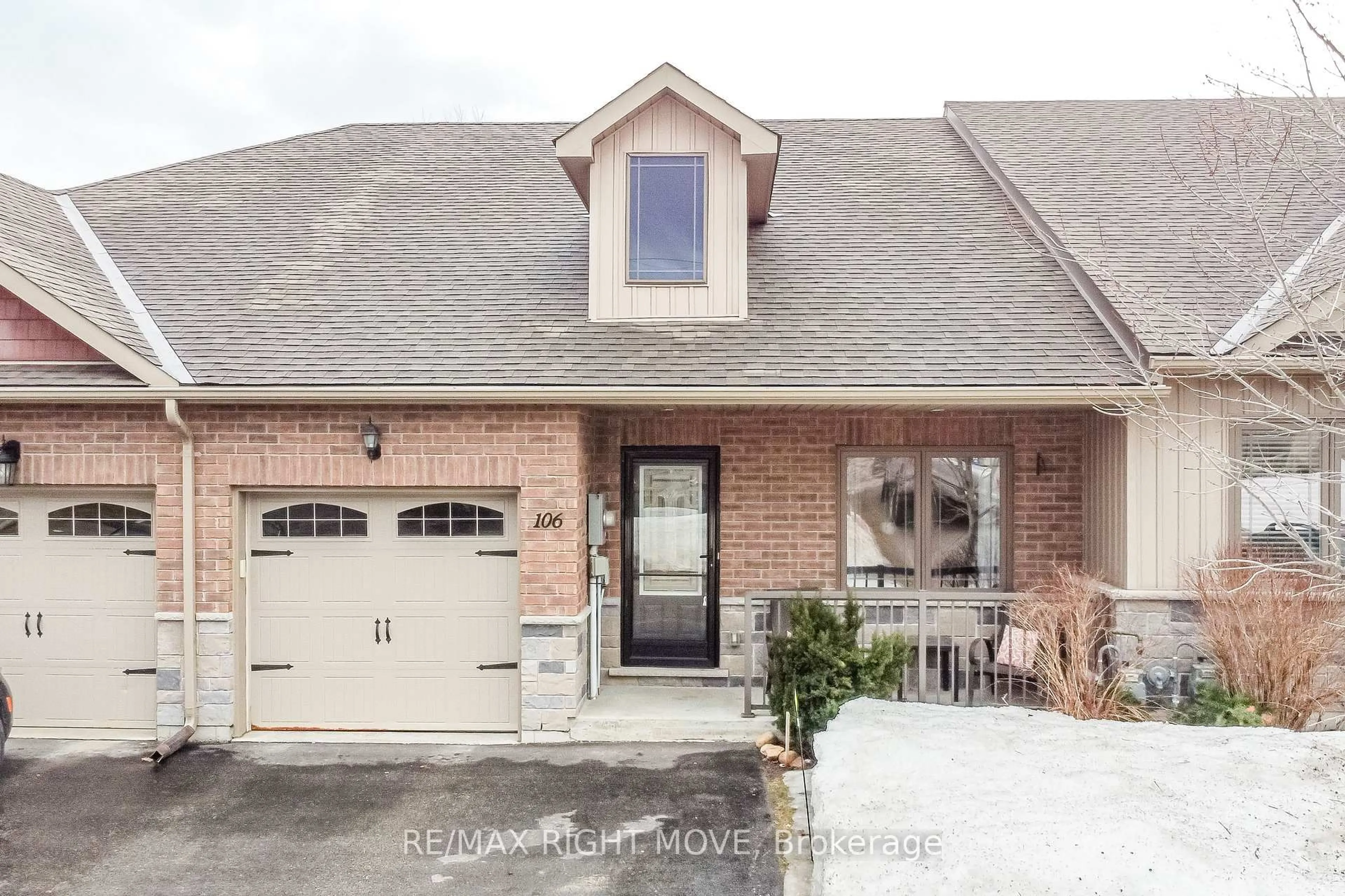 Home with brick exterior material, street for 106 Lucy Lane, Orillia Ontario L3V 0G3