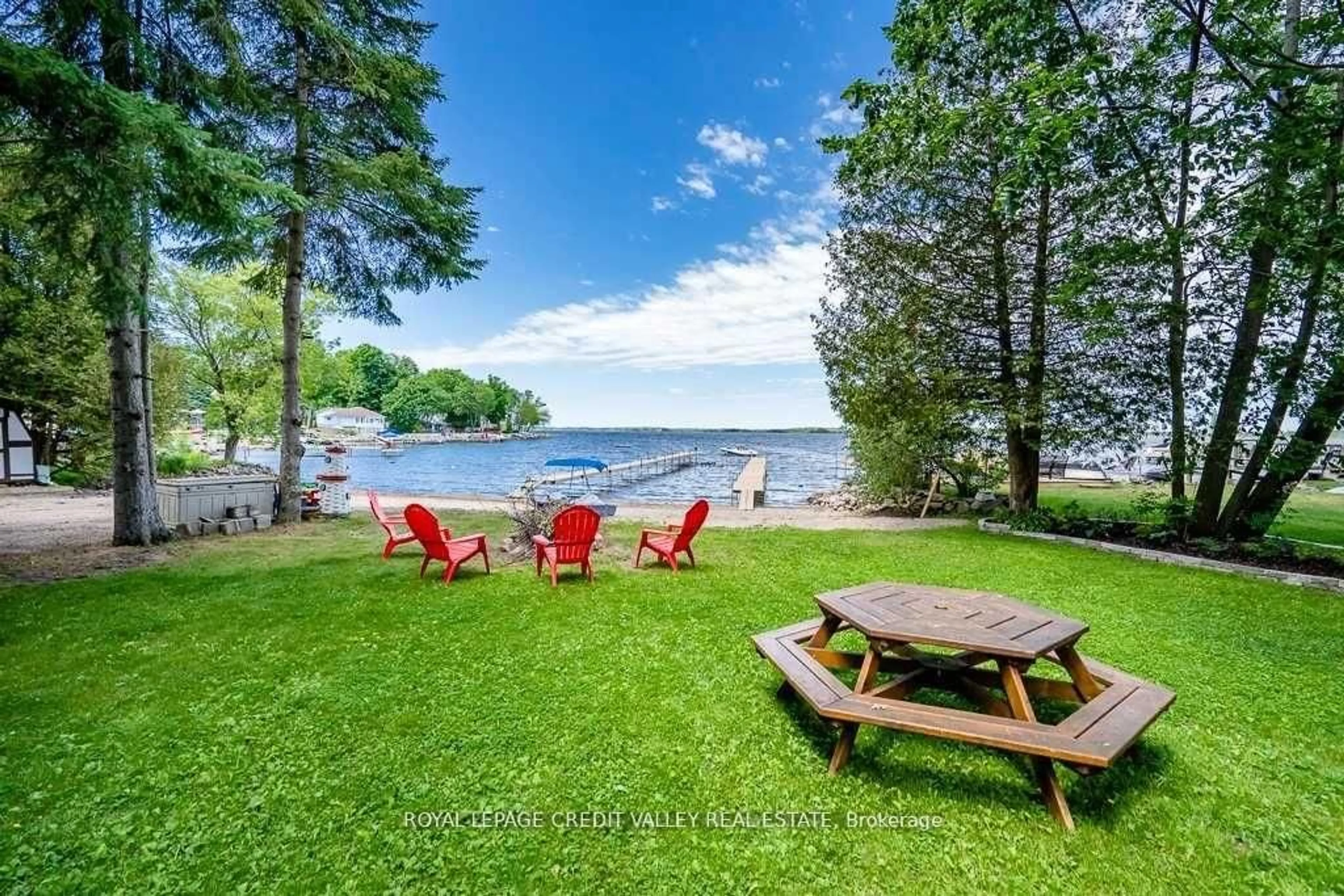 Patio, water/lake/river/ocean view for 230 Robins Point Rd, Tay Ontario L0K 2A0