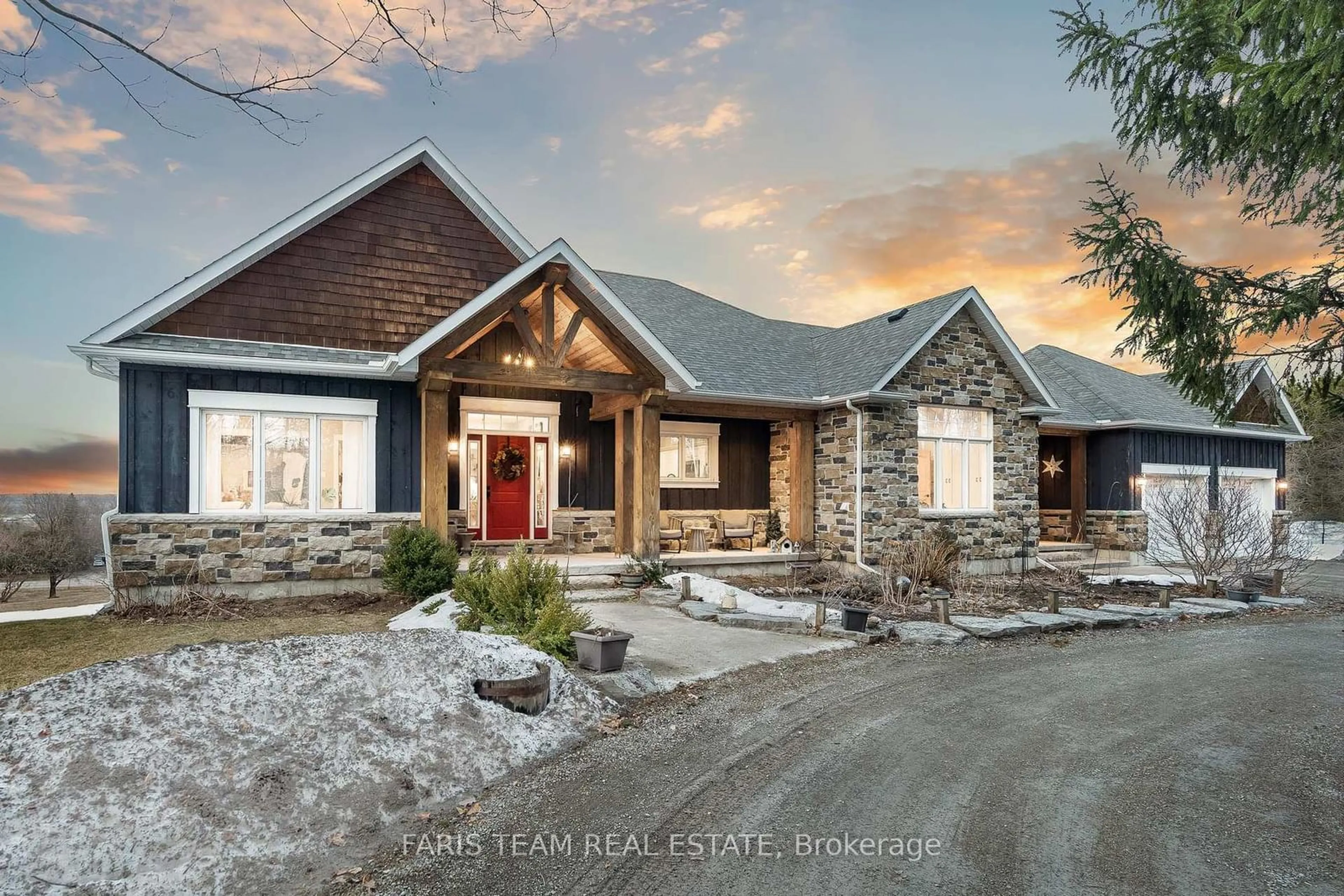 Home with brick exterior material, mountain view for 1933 Vespra Valley Rd, Springwater Ontario L0L 1Y2