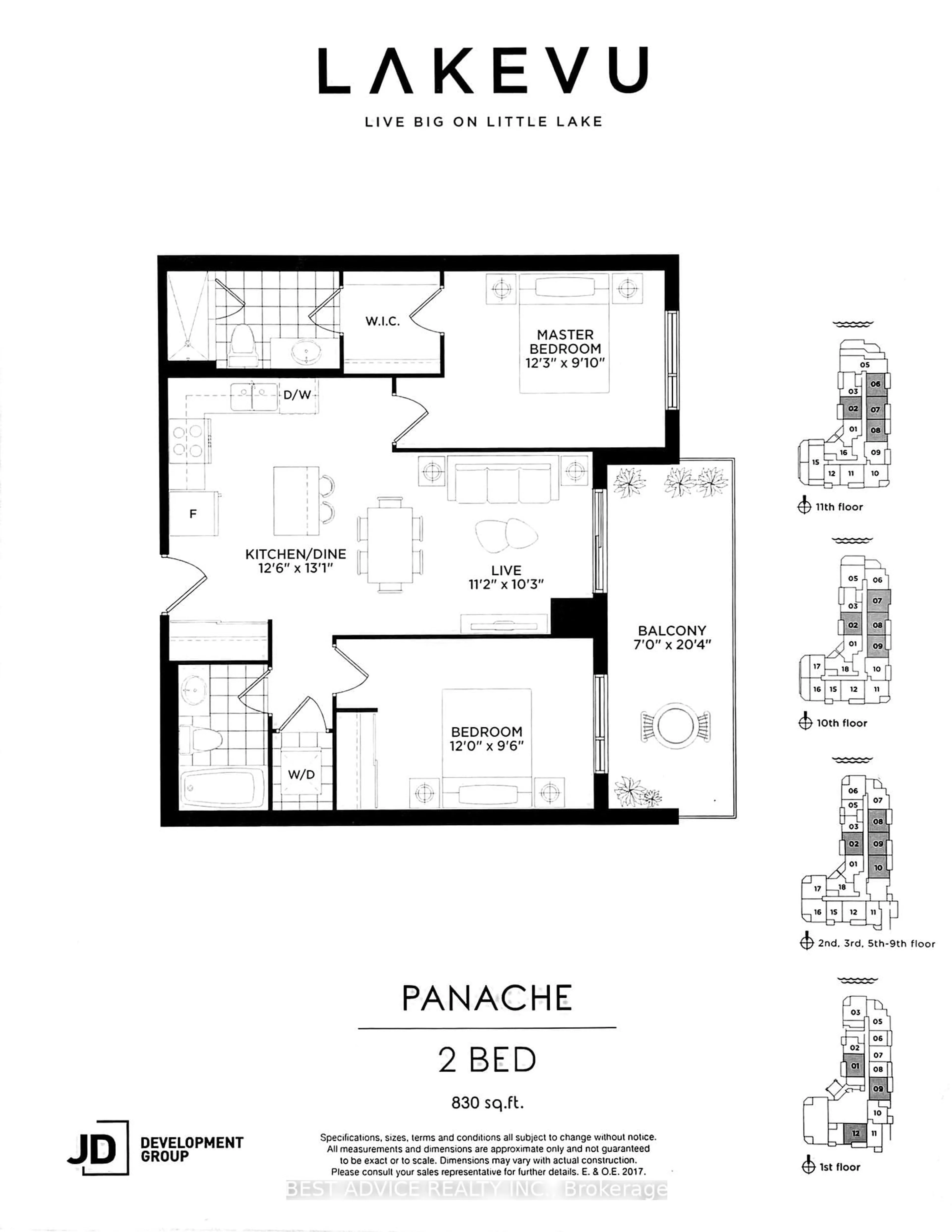 Floor plan for 58 Lakeside Terr #802, Barrie Ontario L4M 0L5