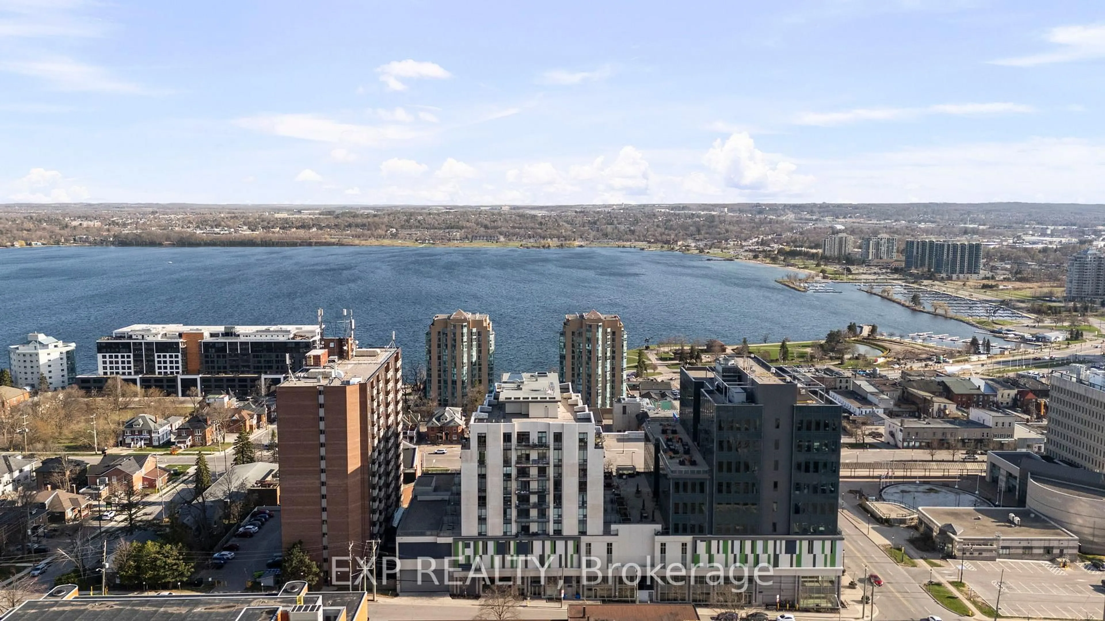 A pic from outside/outdoor area/front of a property/back of a property/a pic from drone, water/lake/river/ocean view for 111 Worsley St #503, Barrie Ontario L4M 0J5