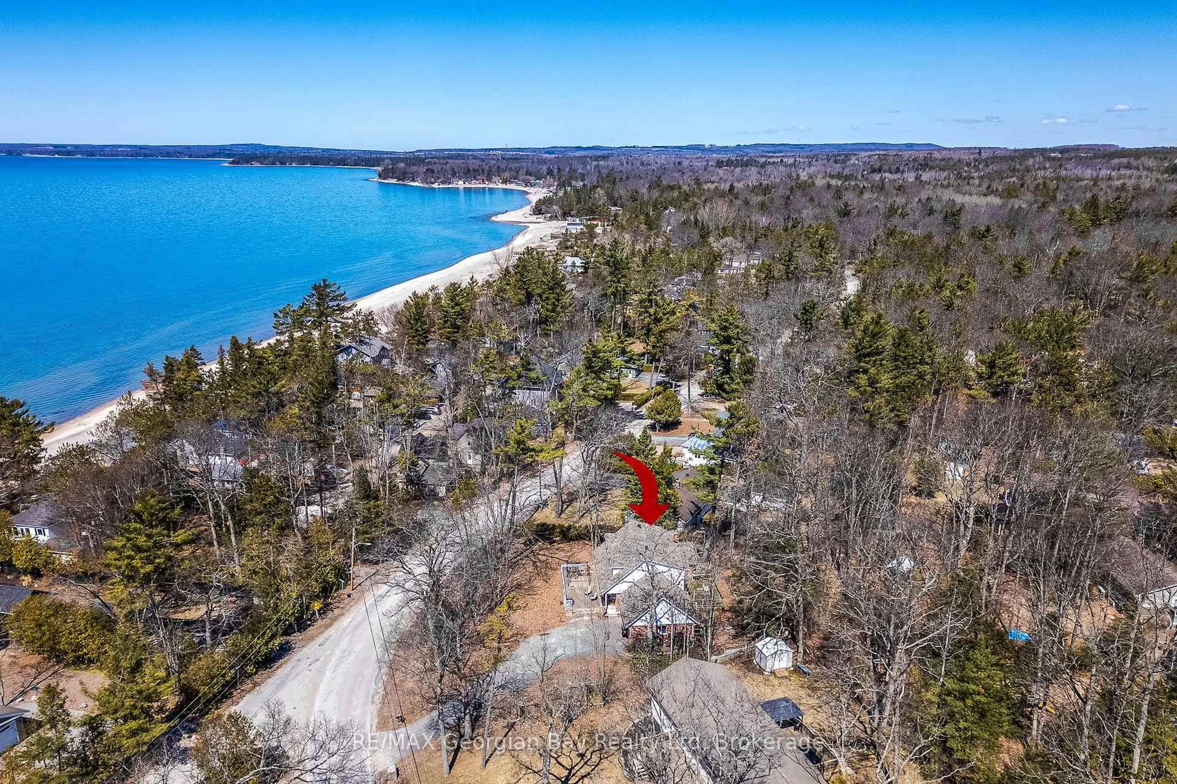 A pic from outside/outdoor area/front of a property/back of a property/a pic from drone, water/lake/river/ocean view for 225 Tiny Beaches Rd, Tiny Ontario L0L 2J0